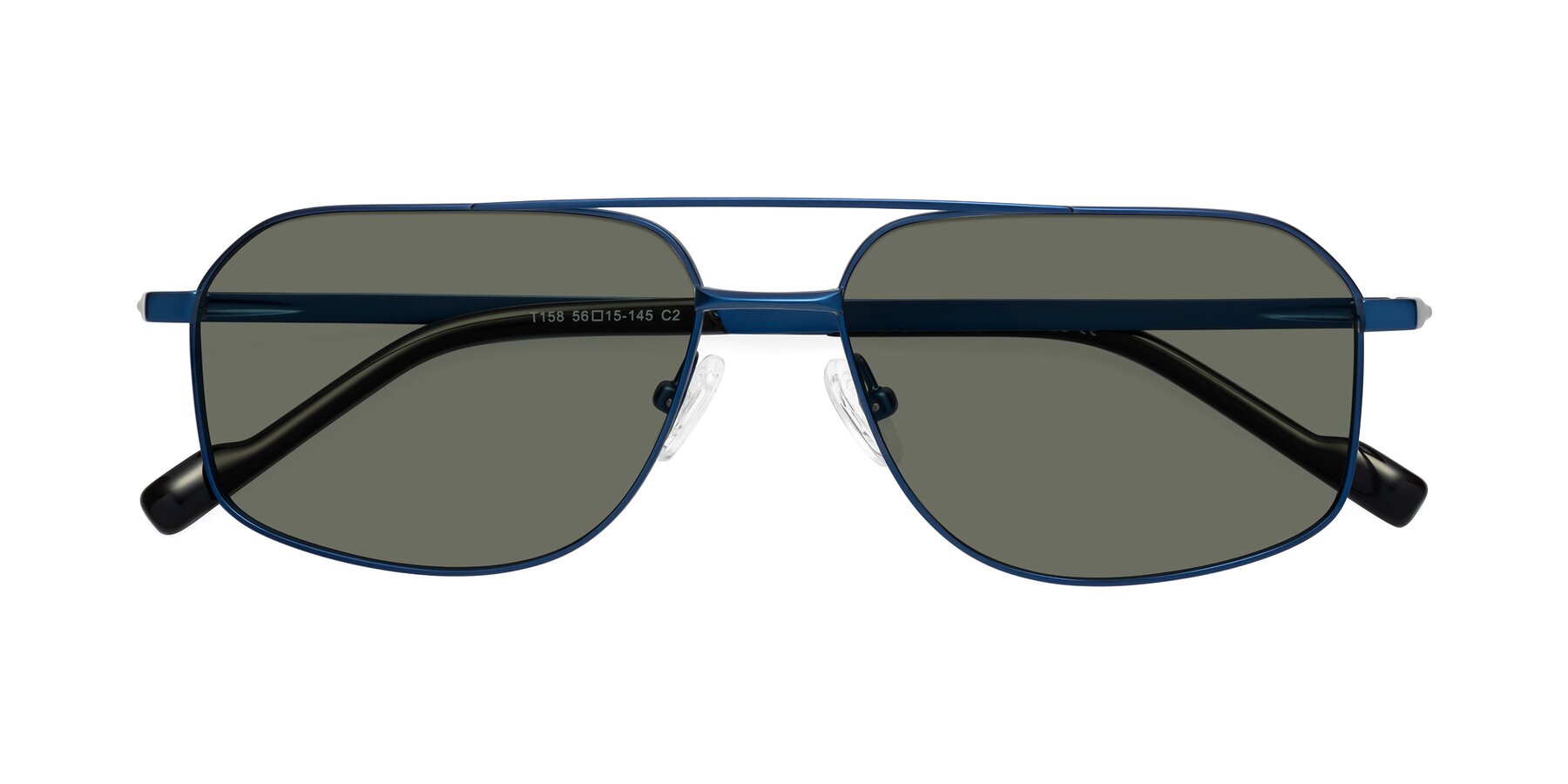 Folded Front of Perine in Blue with Gray Polarized Lenses