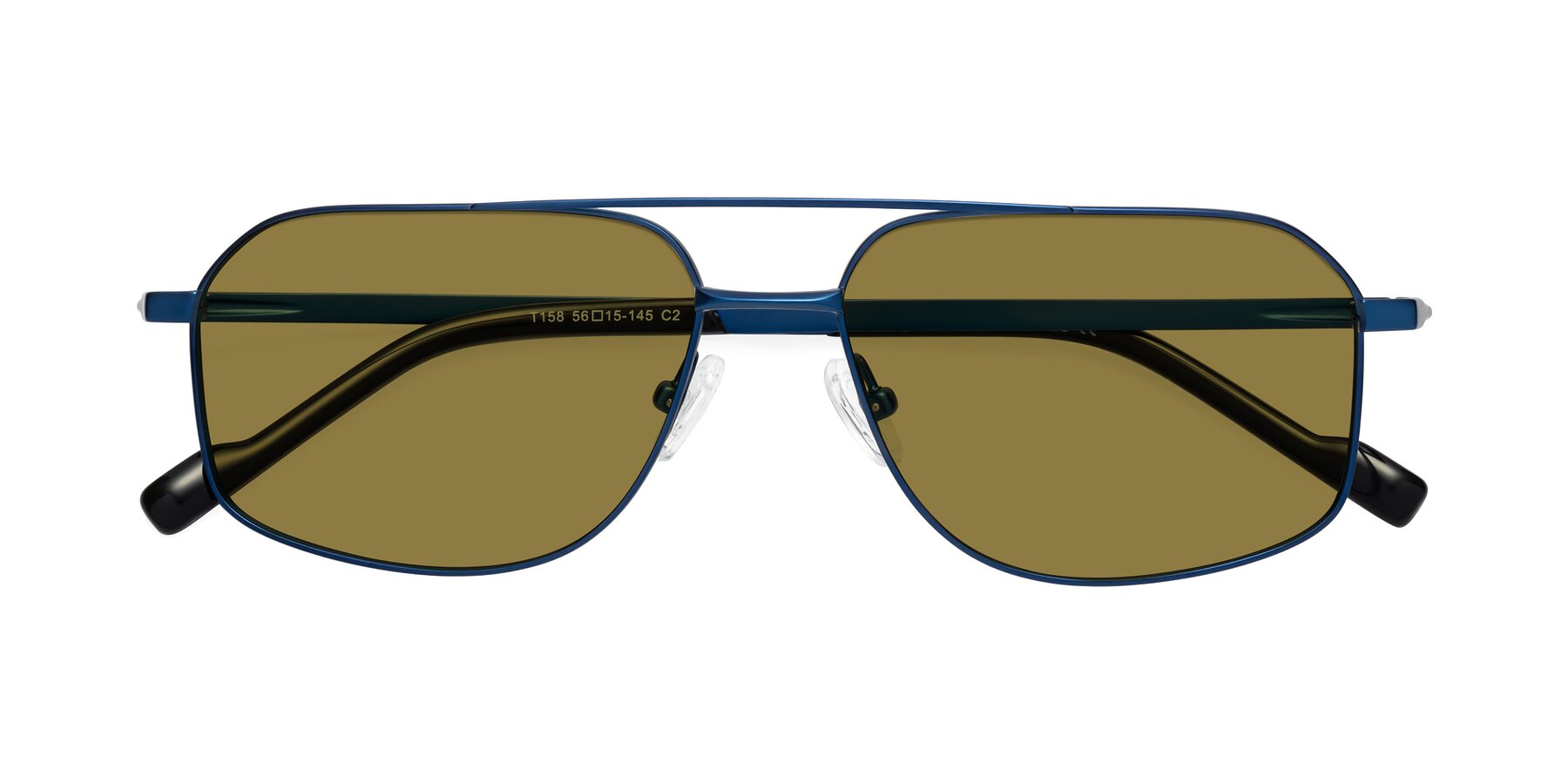 Folded Front of Perine in Blue with Brown Polarized Lenses