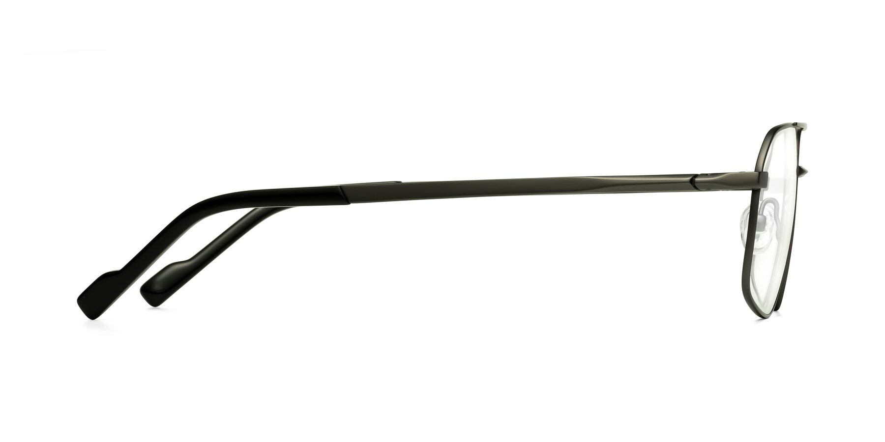 Side of Perine in Gunmetal with Clear Reading Eyeglass Lenses