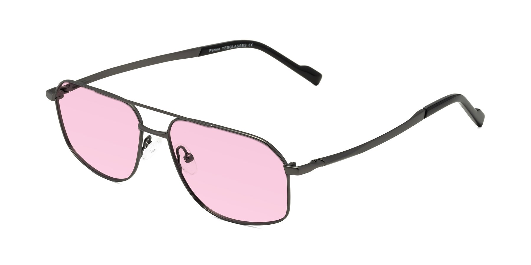 Angle of Perine in Gunmetal with Light Pink Tinted Lenses