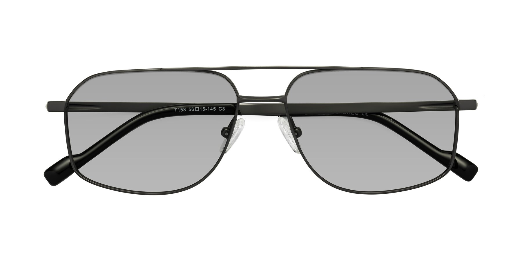 Folded Front of Perine in Gunmetal with Light Gray Tinted Lenses