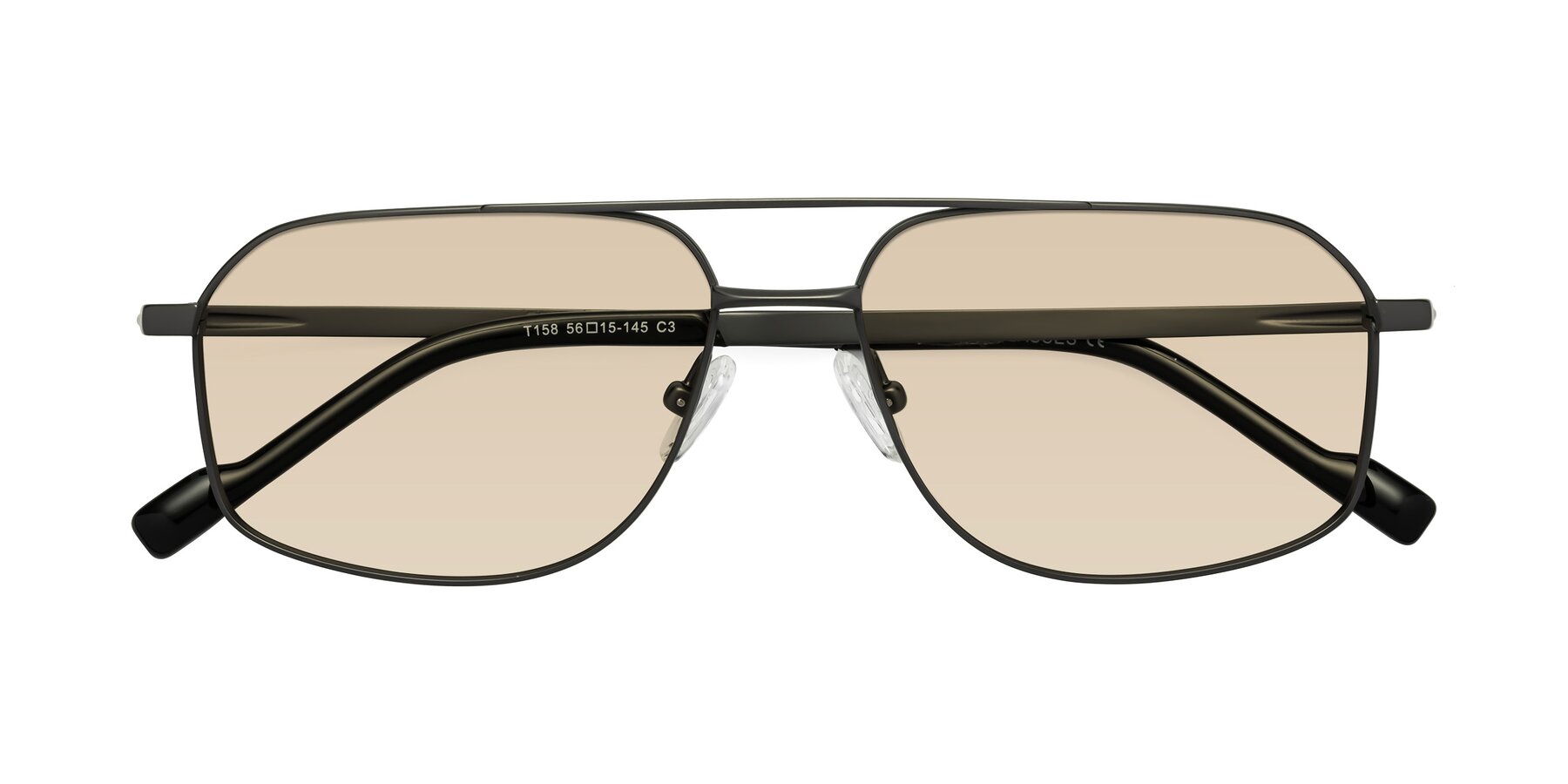 Folded Front of Perine in Gunmetal with Light Brown Tinted Lenses