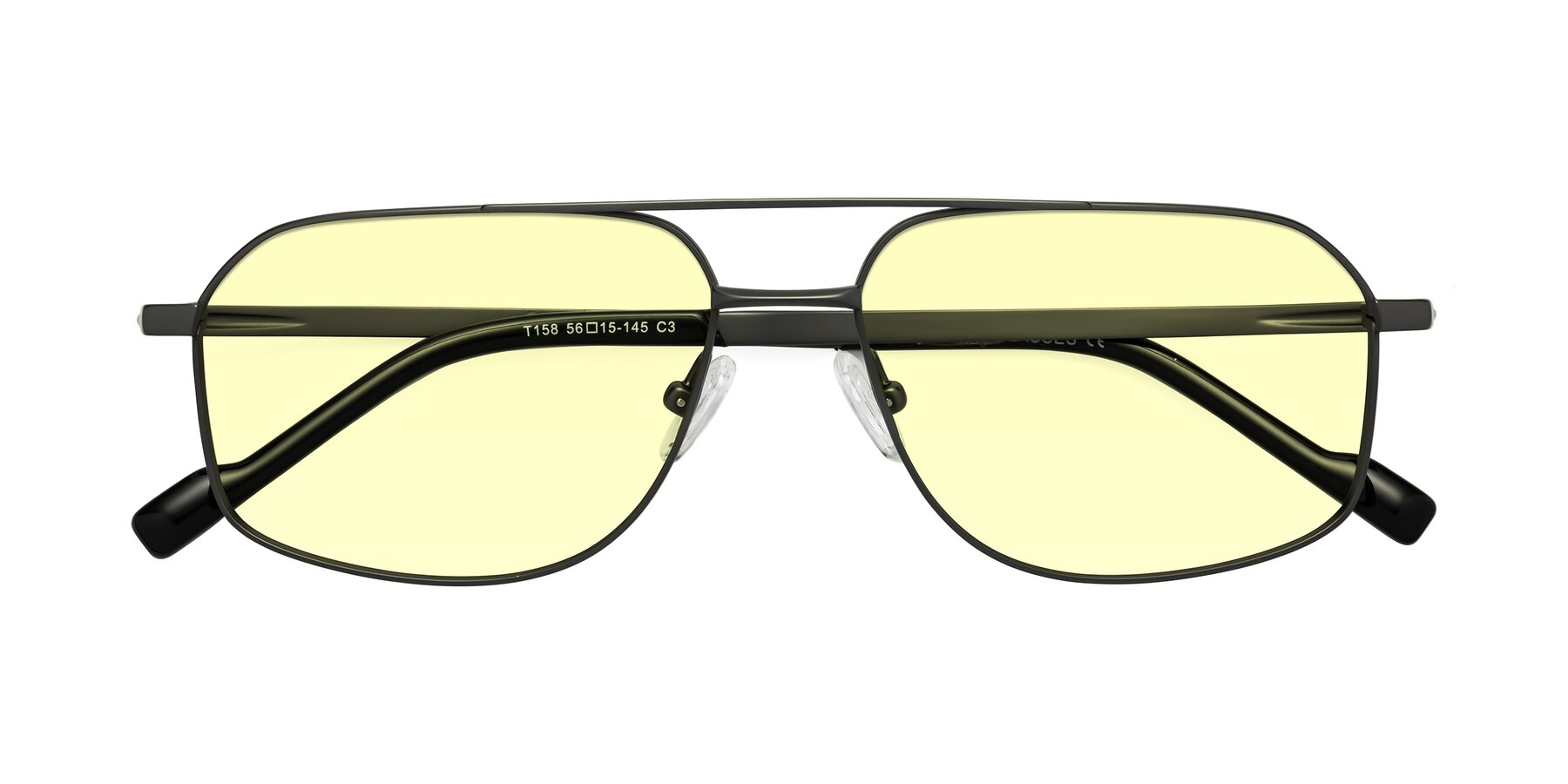 Folded Front of Perine in Gunmetal with Light Yellow Tinted Lenses