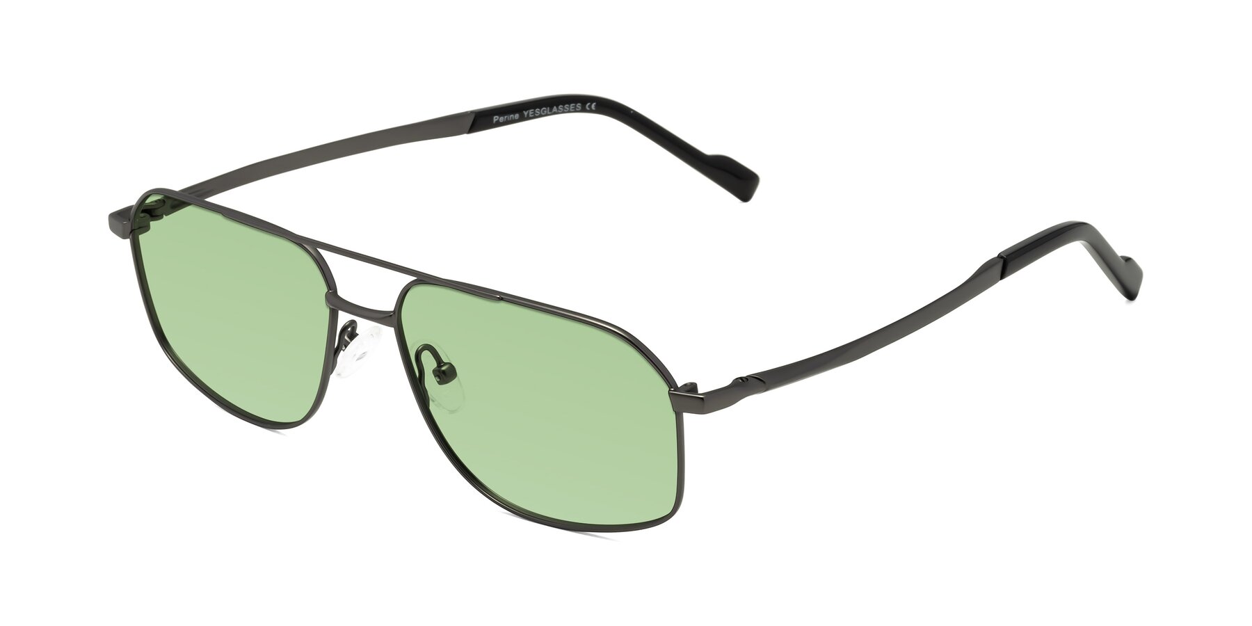 Angle of Perine in Gunmetal with Medium Green Tinted Lenses