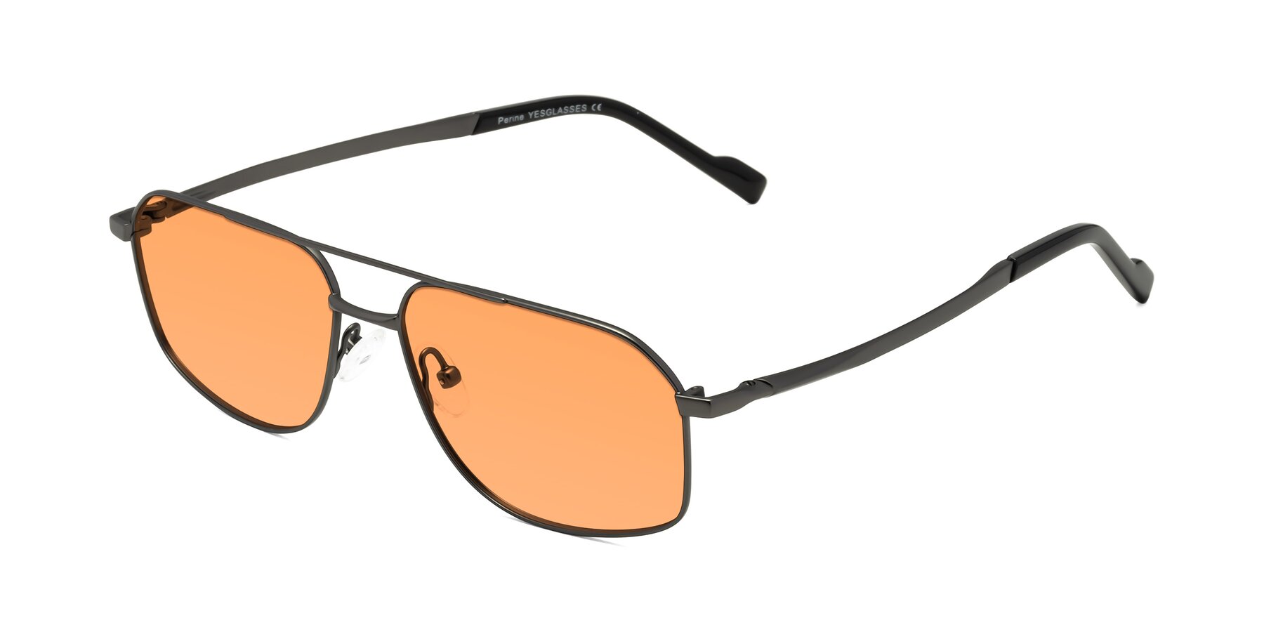 Angle of Perine in Gunmetal with Medium Orange Tinted Lenses