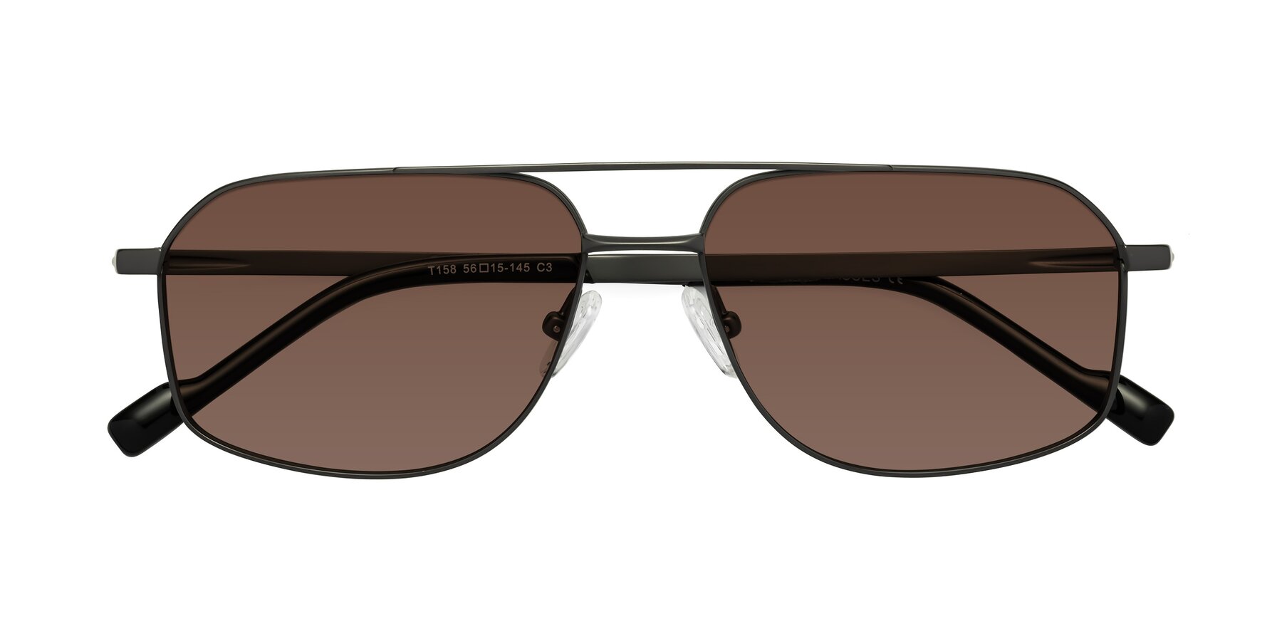 Folded Front of Perine in Gunmetal with Brown Tinted Lenses