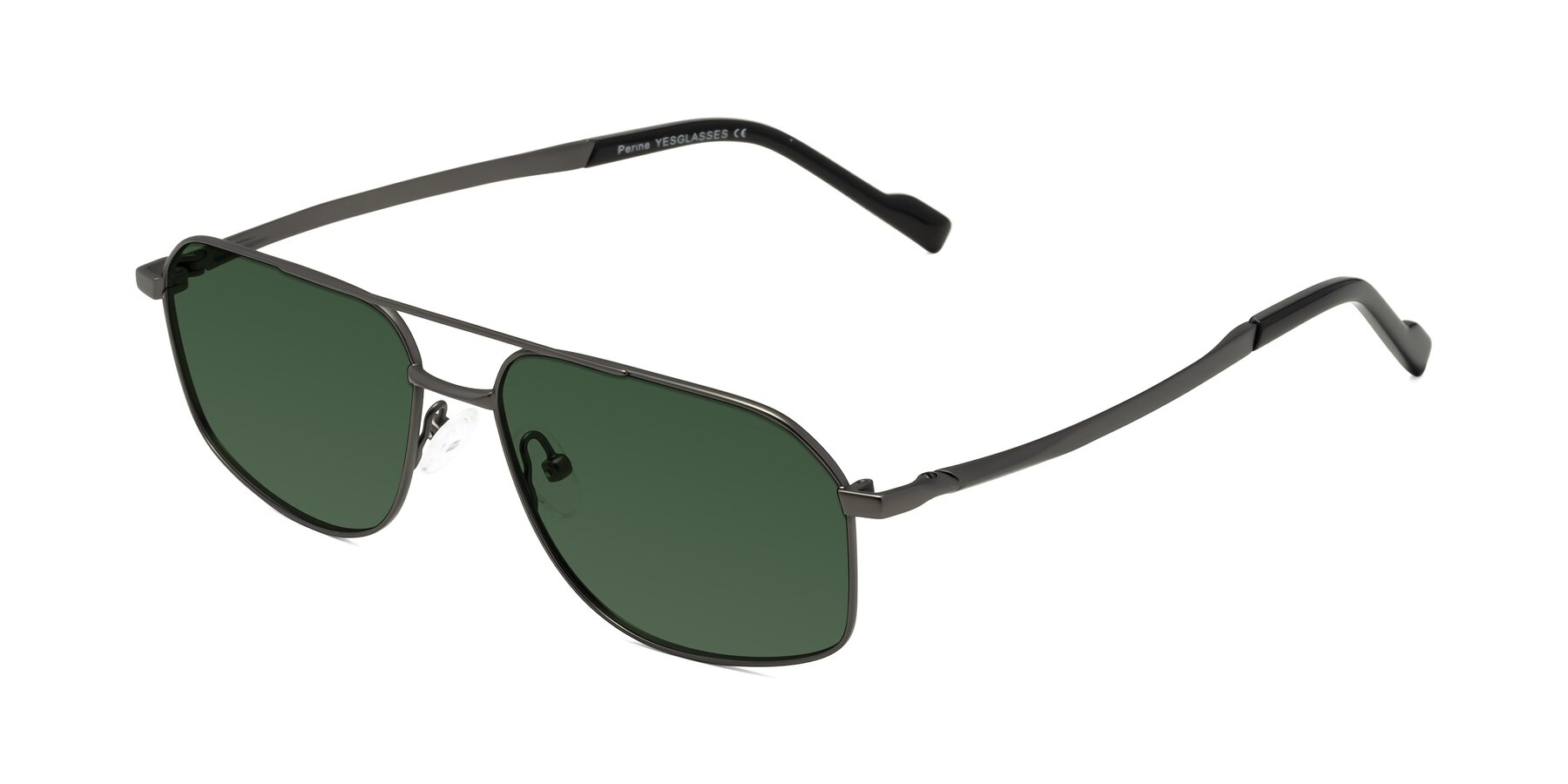 Angle of Perine in Gunmetal with Green Tinted Lenses