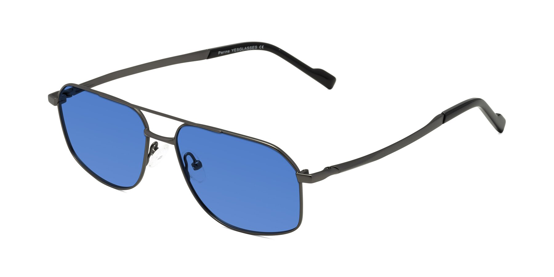Angle of Perine in Gunmetal with Blue Tinted Lenses
