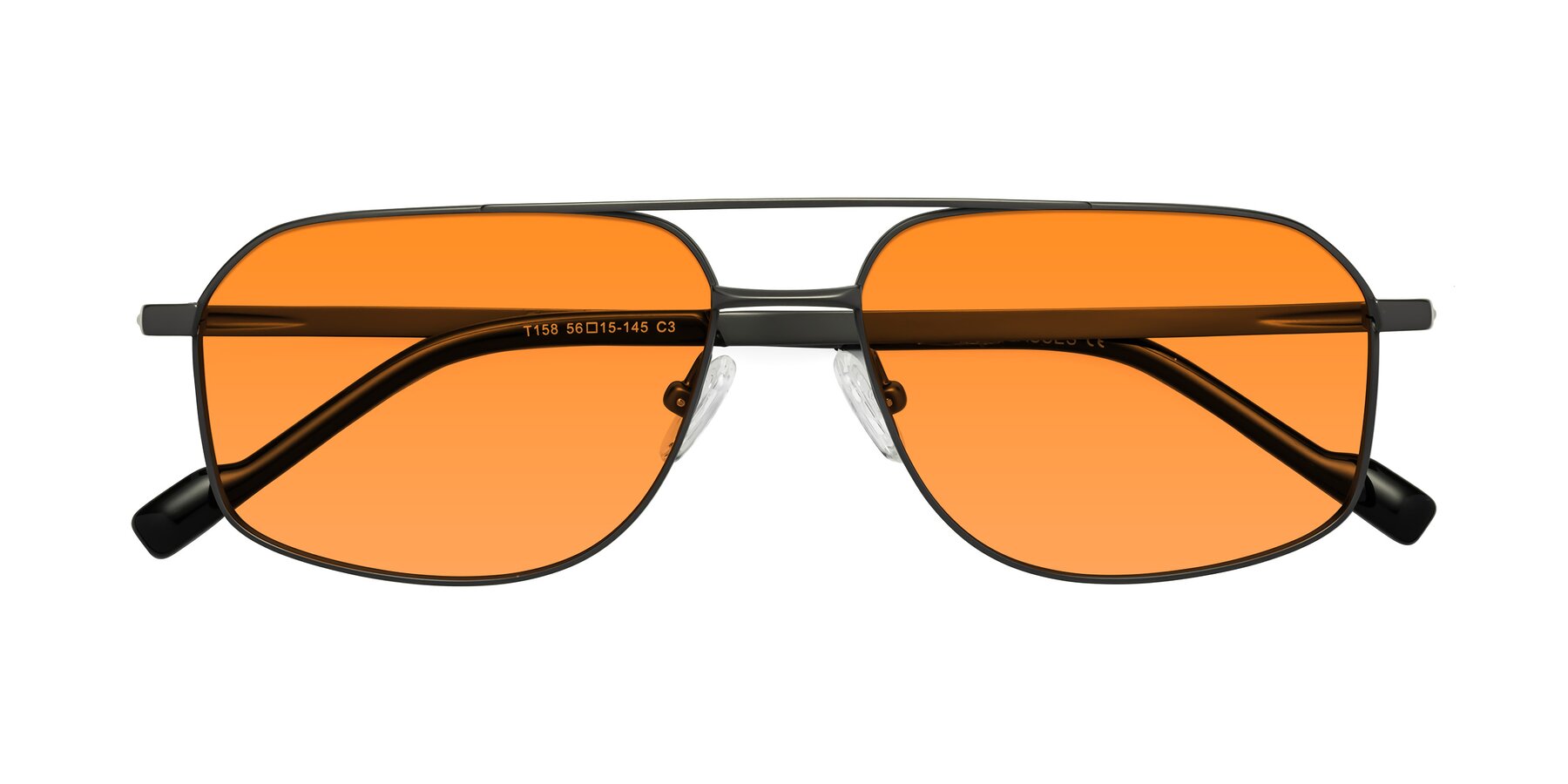 Folded Front of Perine in Gunmetal with Orange Tinted Lenses