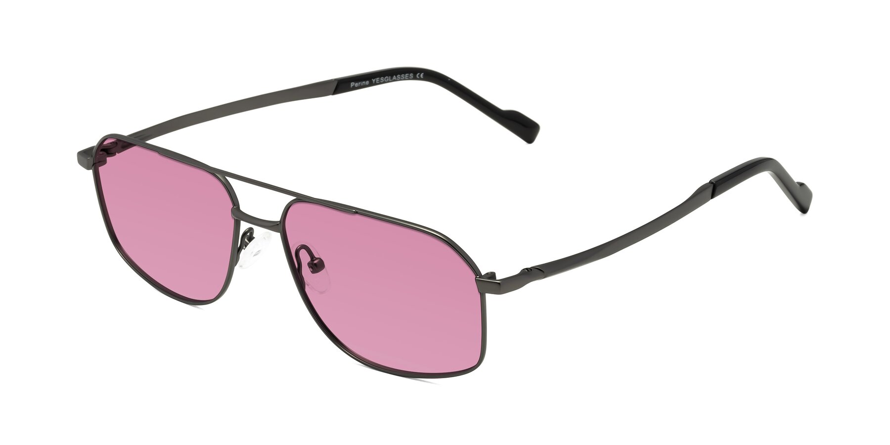 Angle of Perine in Gunmetal with Medium Wine Tinted Lenses