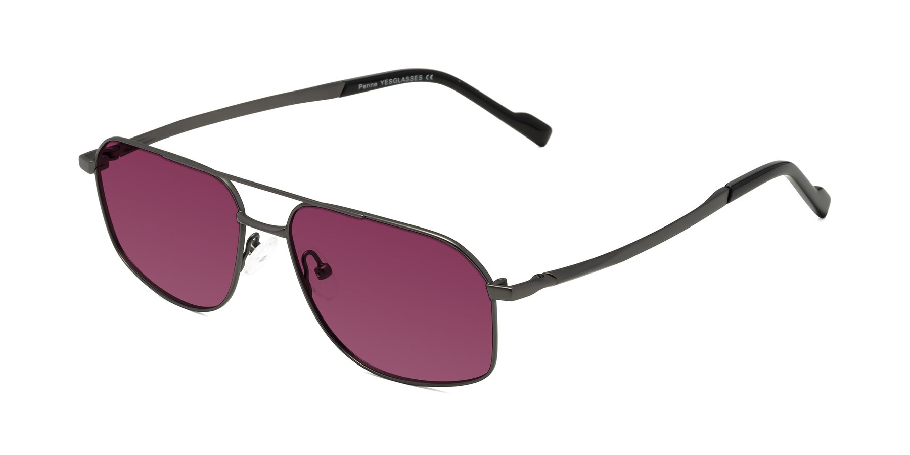 Angle of Perine in Gunmetal with Wine Tinted Lenses