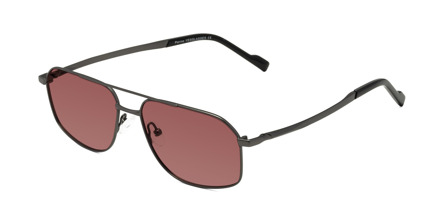 Angle of Perine in Gunmetal with Garnet Tinted Lenses