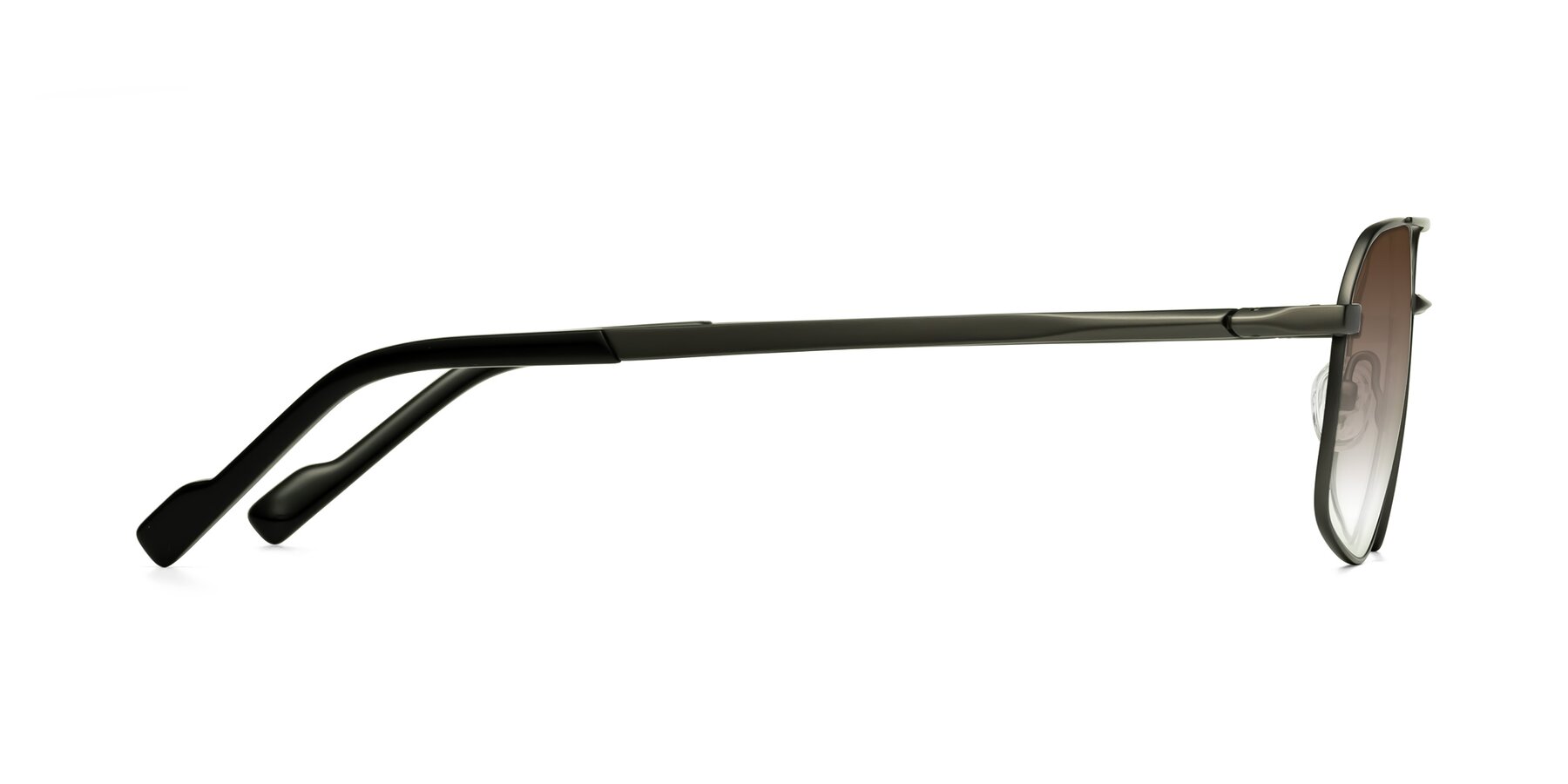 Side of Perine in Gunmetal with Brown Gradient Lenses