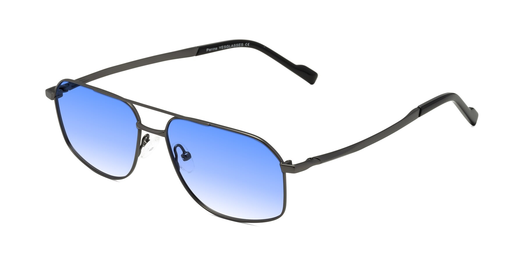 Angle of Perine in Gunmetal with Blue Gradient Lenses