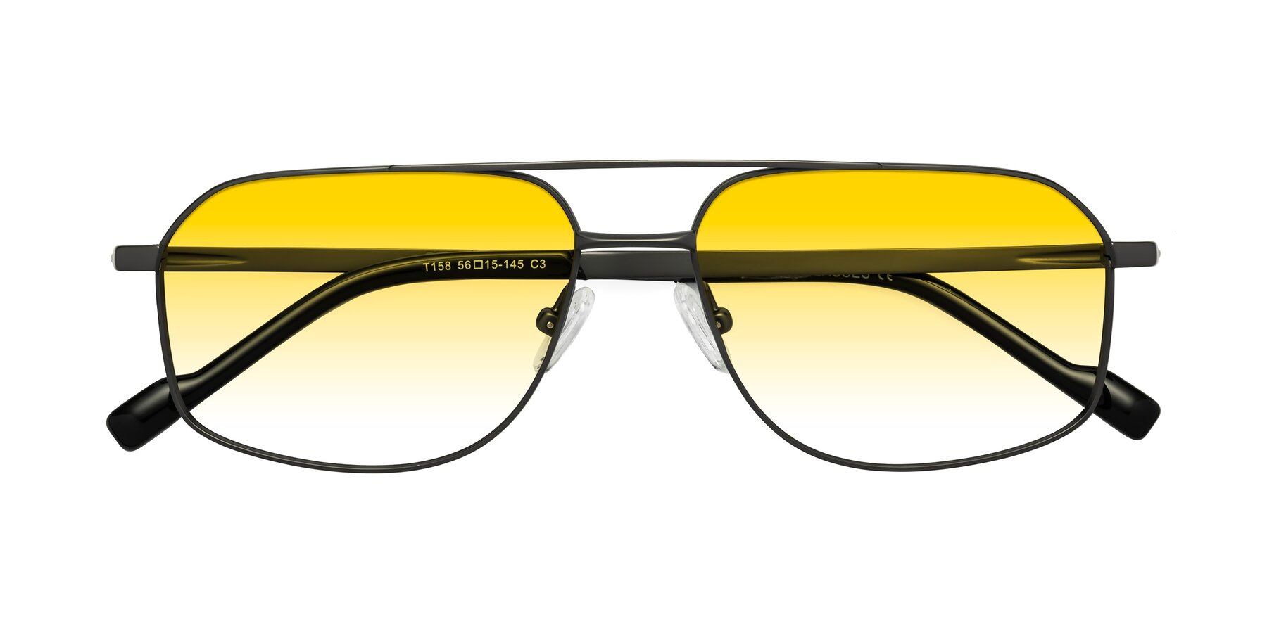 Folded Front of Perine in Gunmetal with Yellow Gradient Lenses