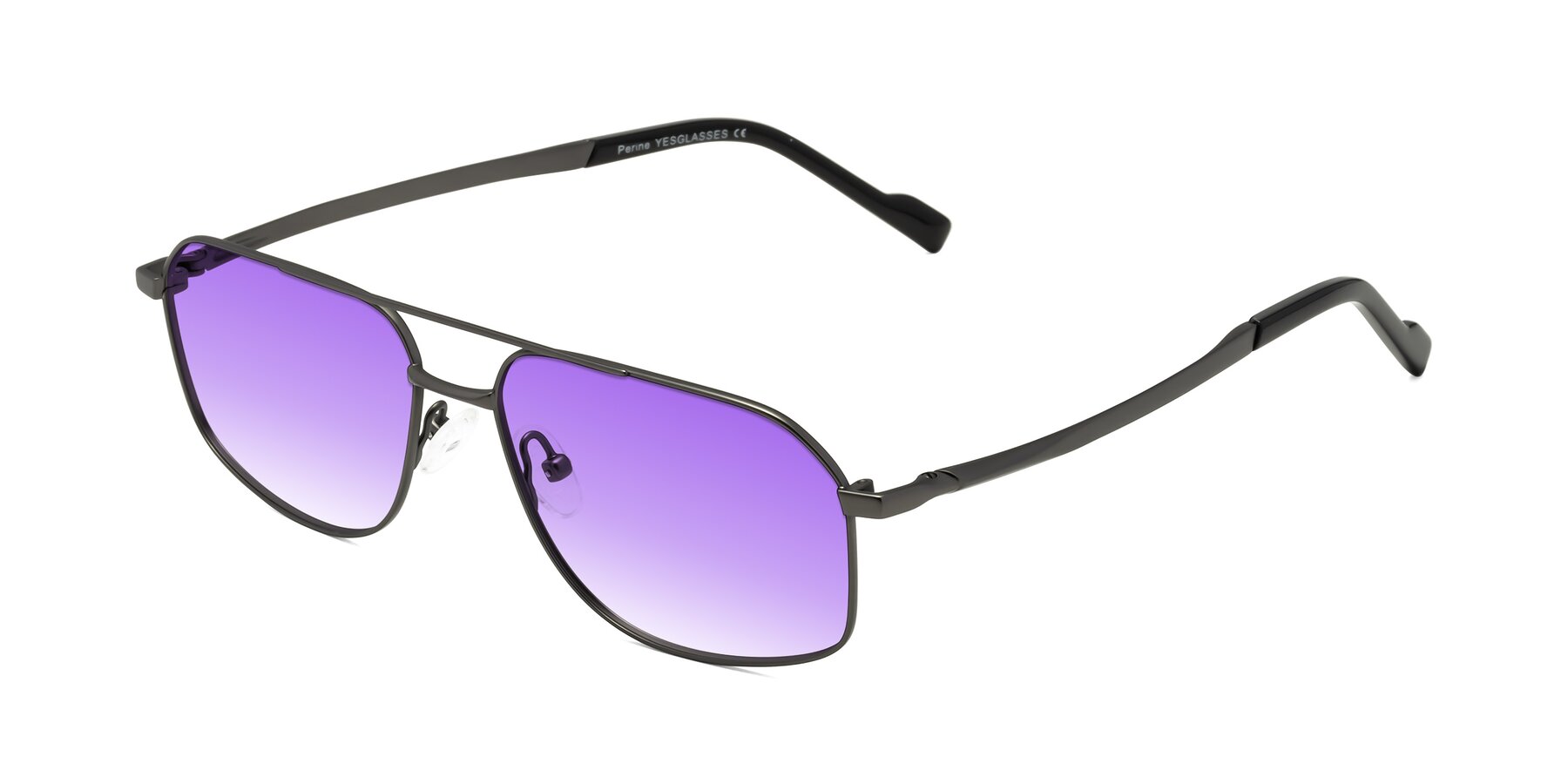 Angle of Perine in Gunmetal with Purple Gradient Lenses