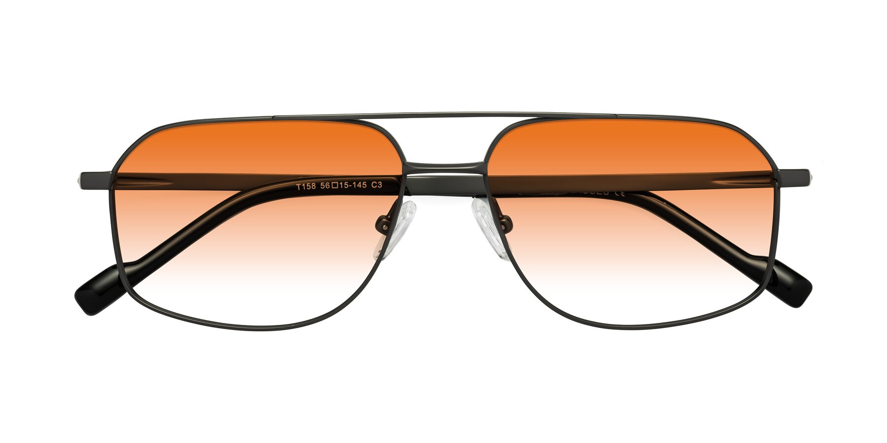 Folded Front of Perine in Gunmetal with Orange Gradient Lenses