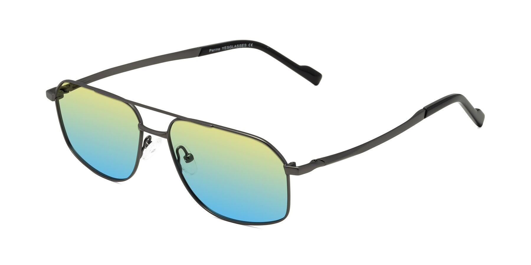 Angle of Perine in Gunmetal with Yellow / Blue Gradient Lenses