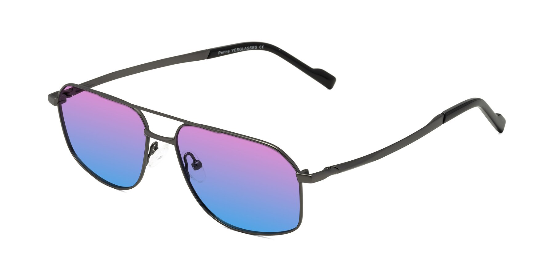 Angle of Perine in Gunmetal with Pink / Blue Gradient Lenses