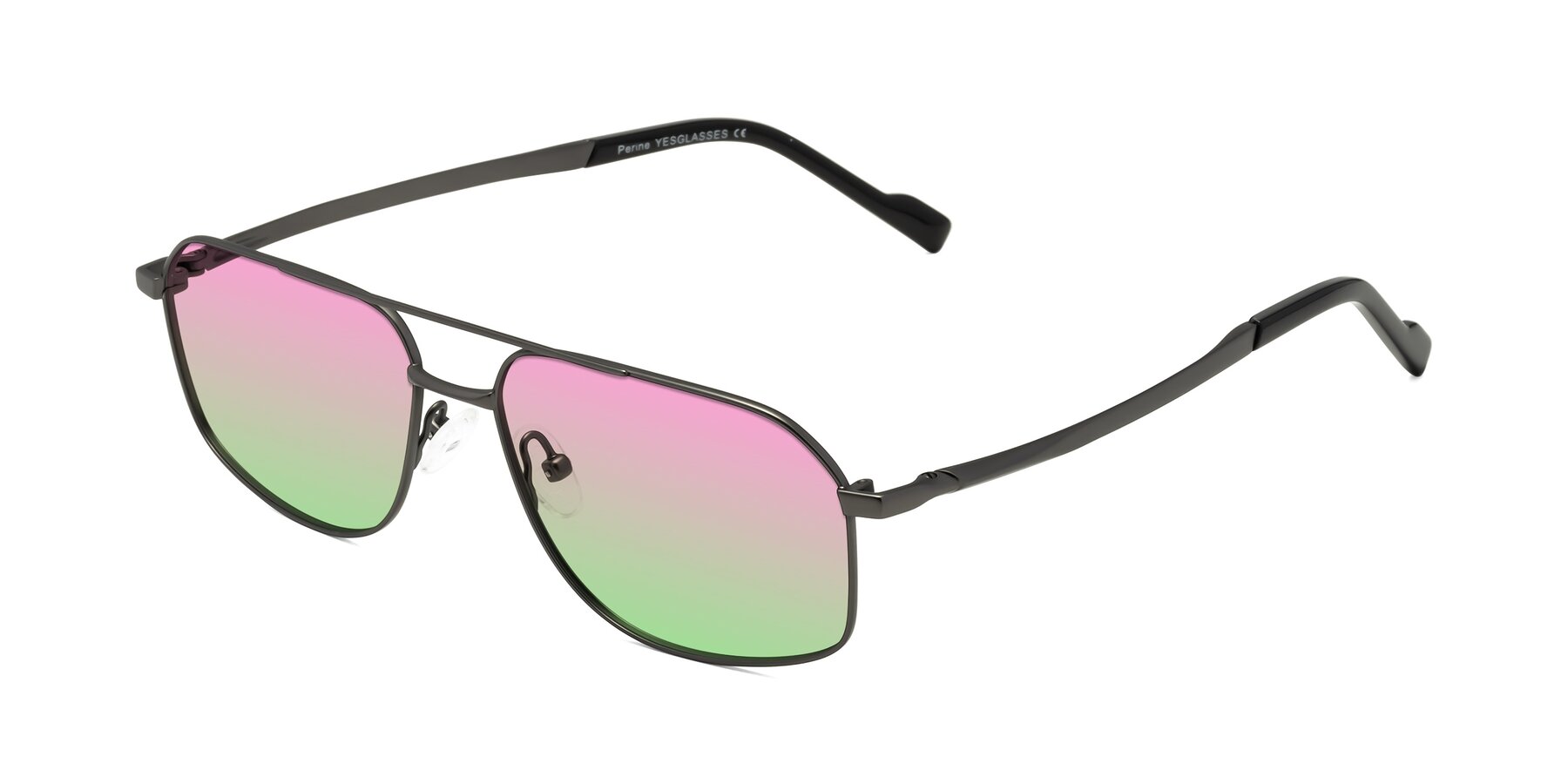 Angle of Perine in Gunmetal with Pink / Green Gradient Lenses