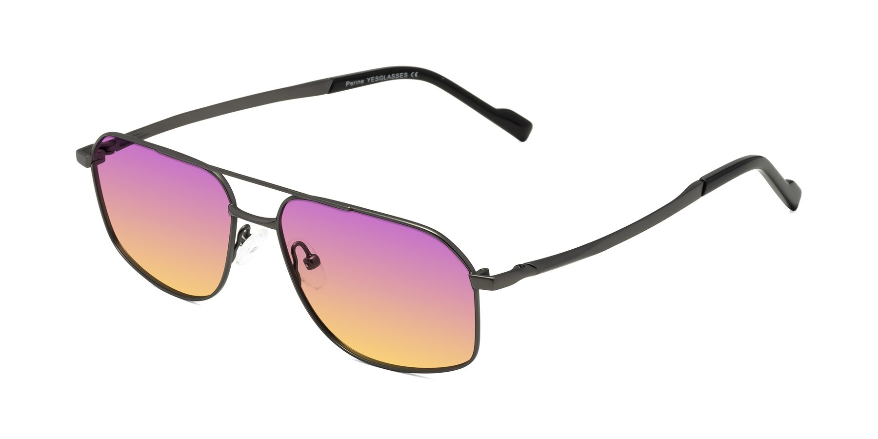 Angle of Perine in Gunmetal with Purple / Yellow Gradient Lenses