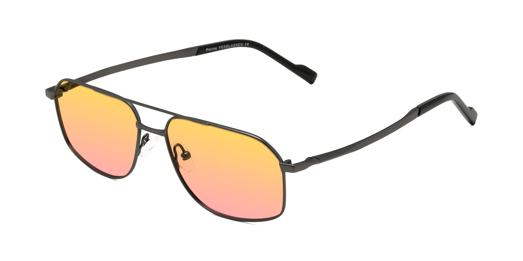 Angle of Perine in Gunmetal with Yellow / Pink Gradient Lenses