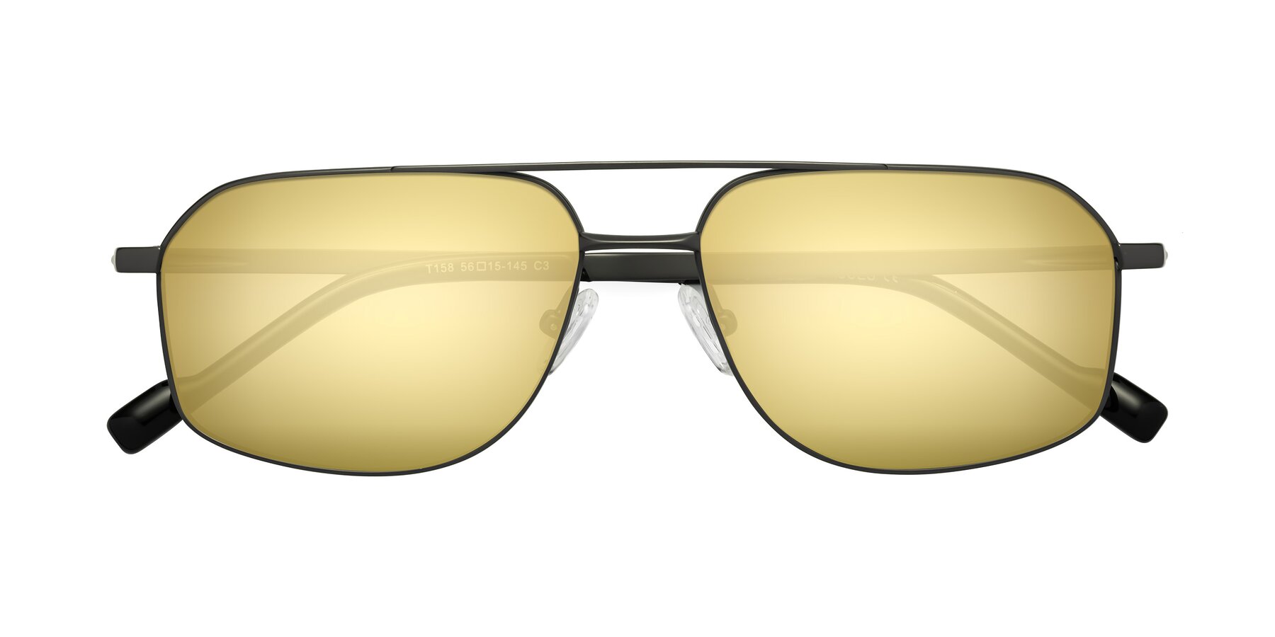 Folded Front of Perine in Gunmetal with Gold Mirrored Lenses