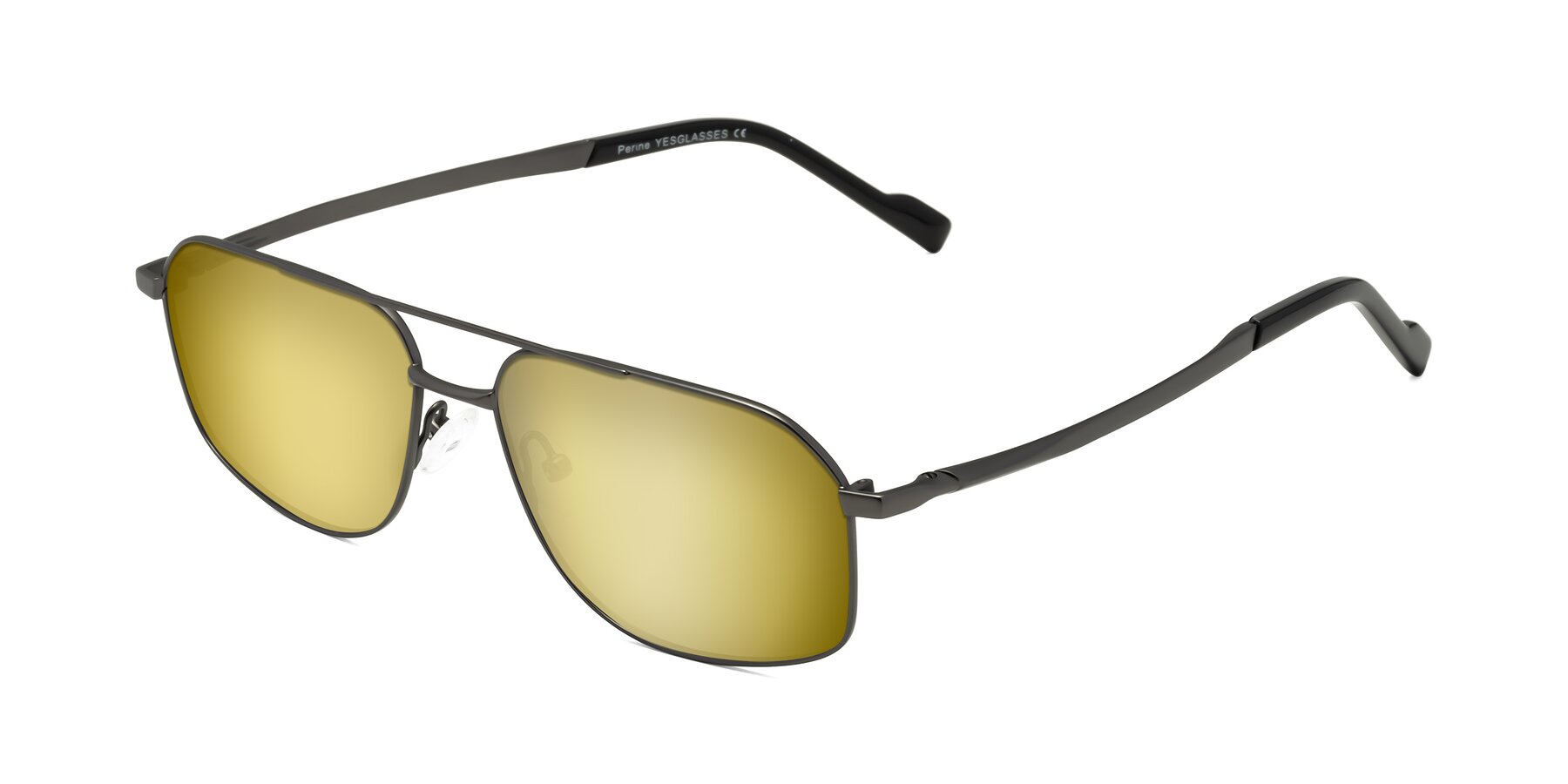 Angle of Perine in Gunmetal with Gold Mirrored Lenses
