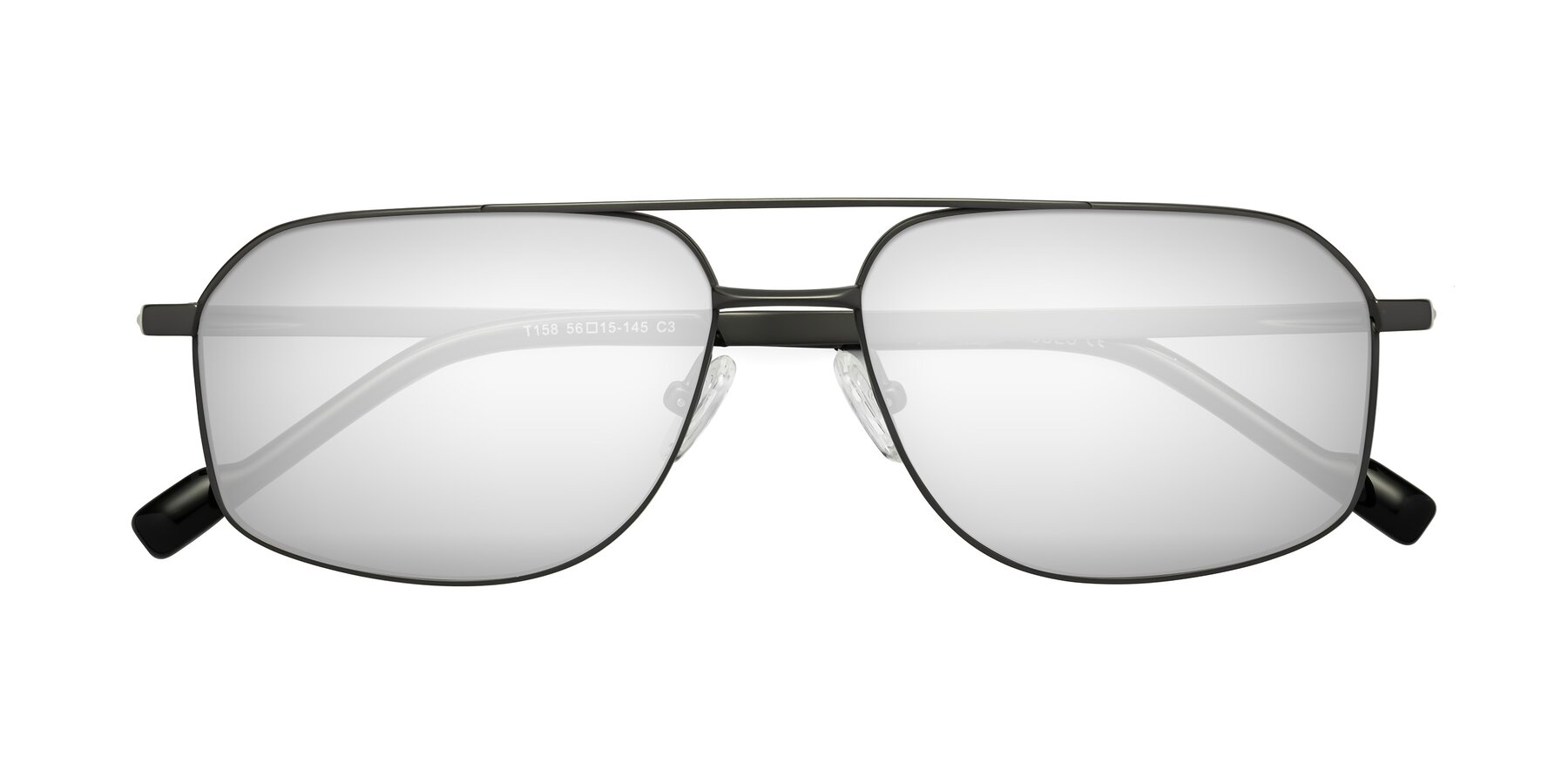 Folded Front of Perine in Gunmetal with Silver Mirrored Lenses