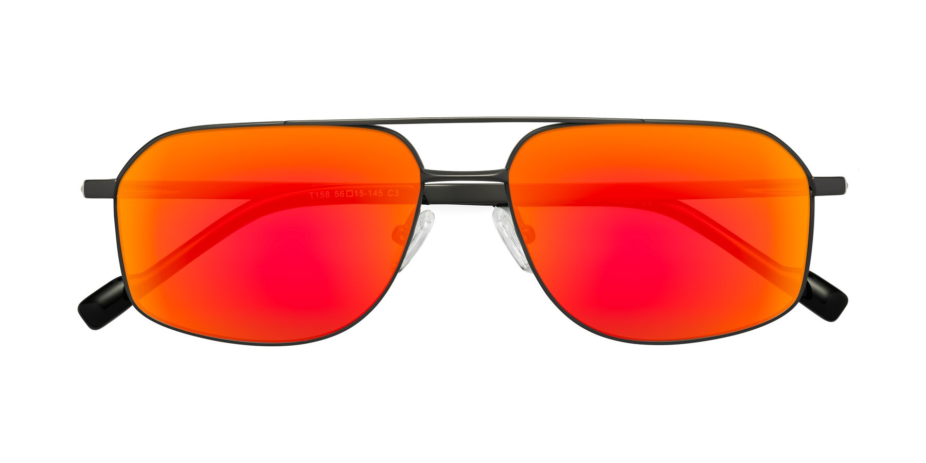Folded Front of Perine in Gunmetal with Red Gold Mirrored Lenses