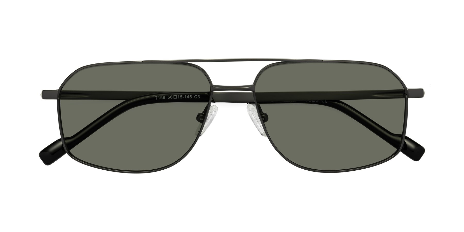 Folded Front of Perine in Gunmetal with Gray Polarized Lenses