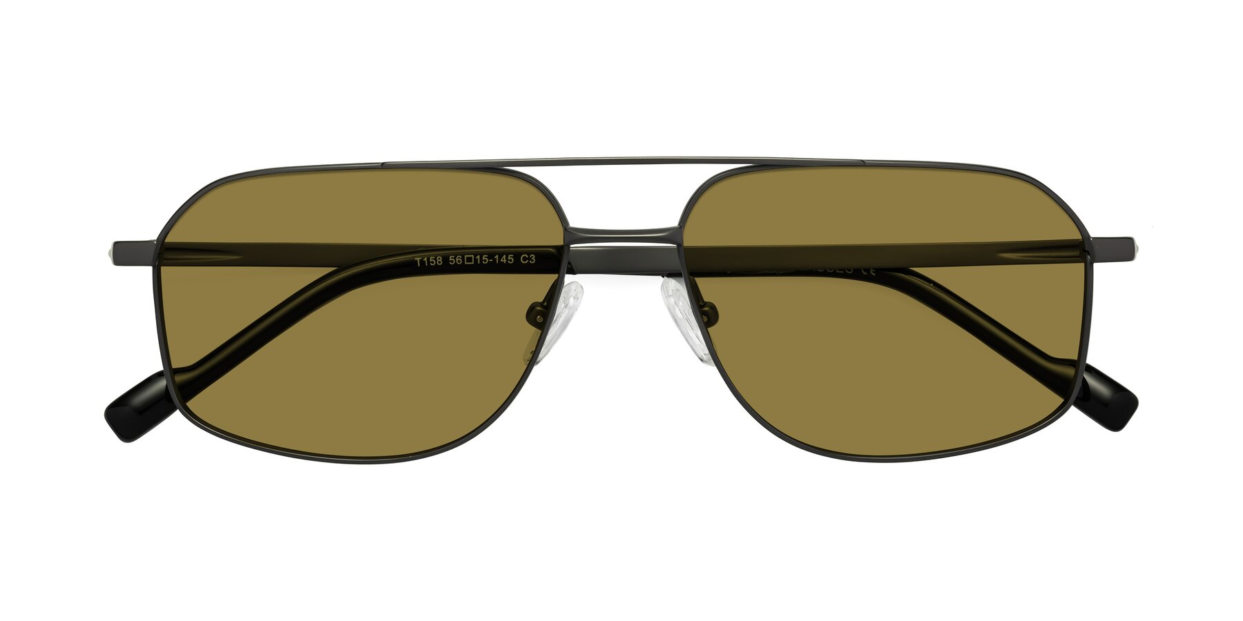 Folded Front of Perine in Gunmetal with Brown Polarized Lenses