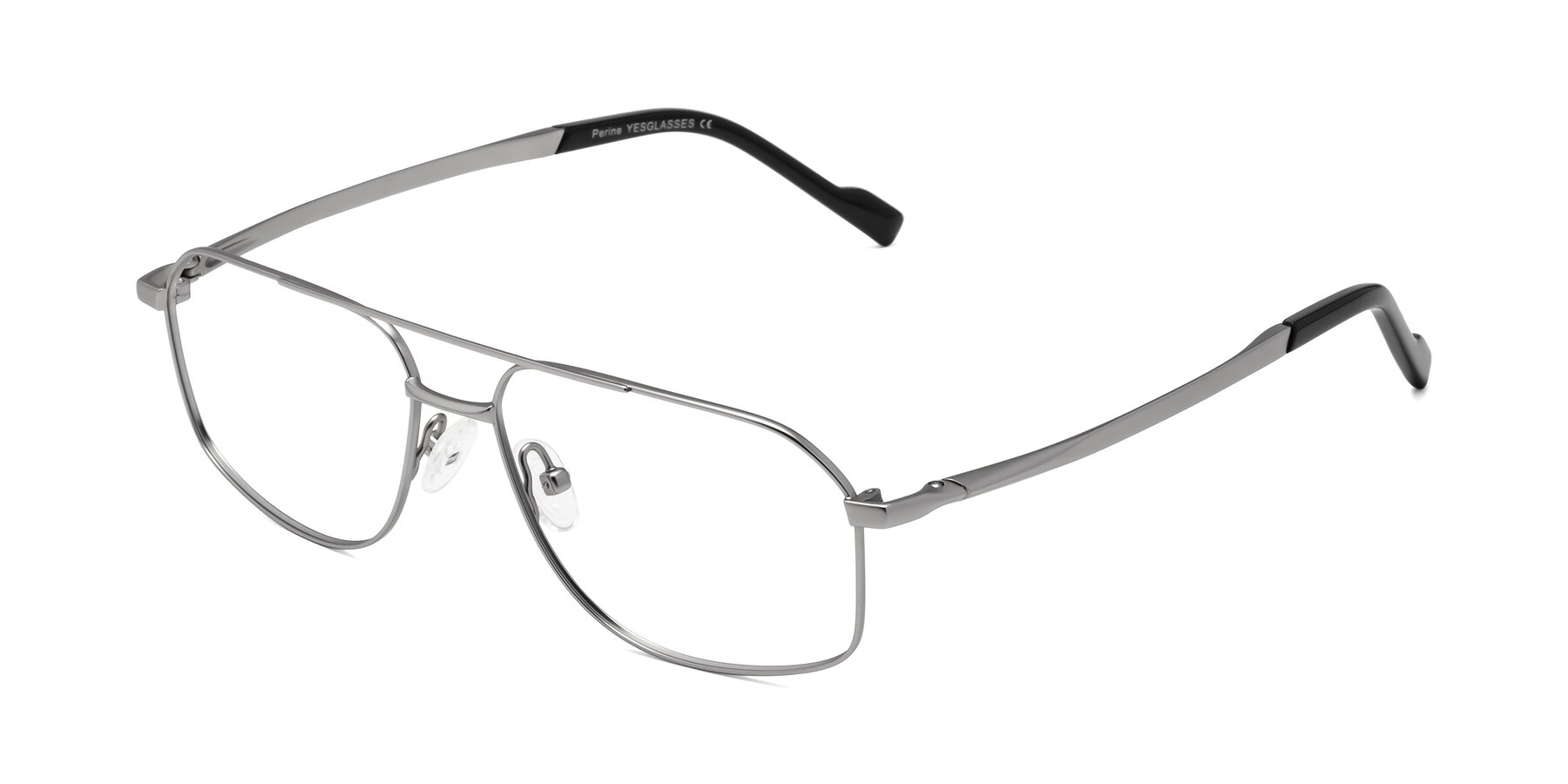 Angle of Perine in Silver with Clear Reading Eyeglass Lenses