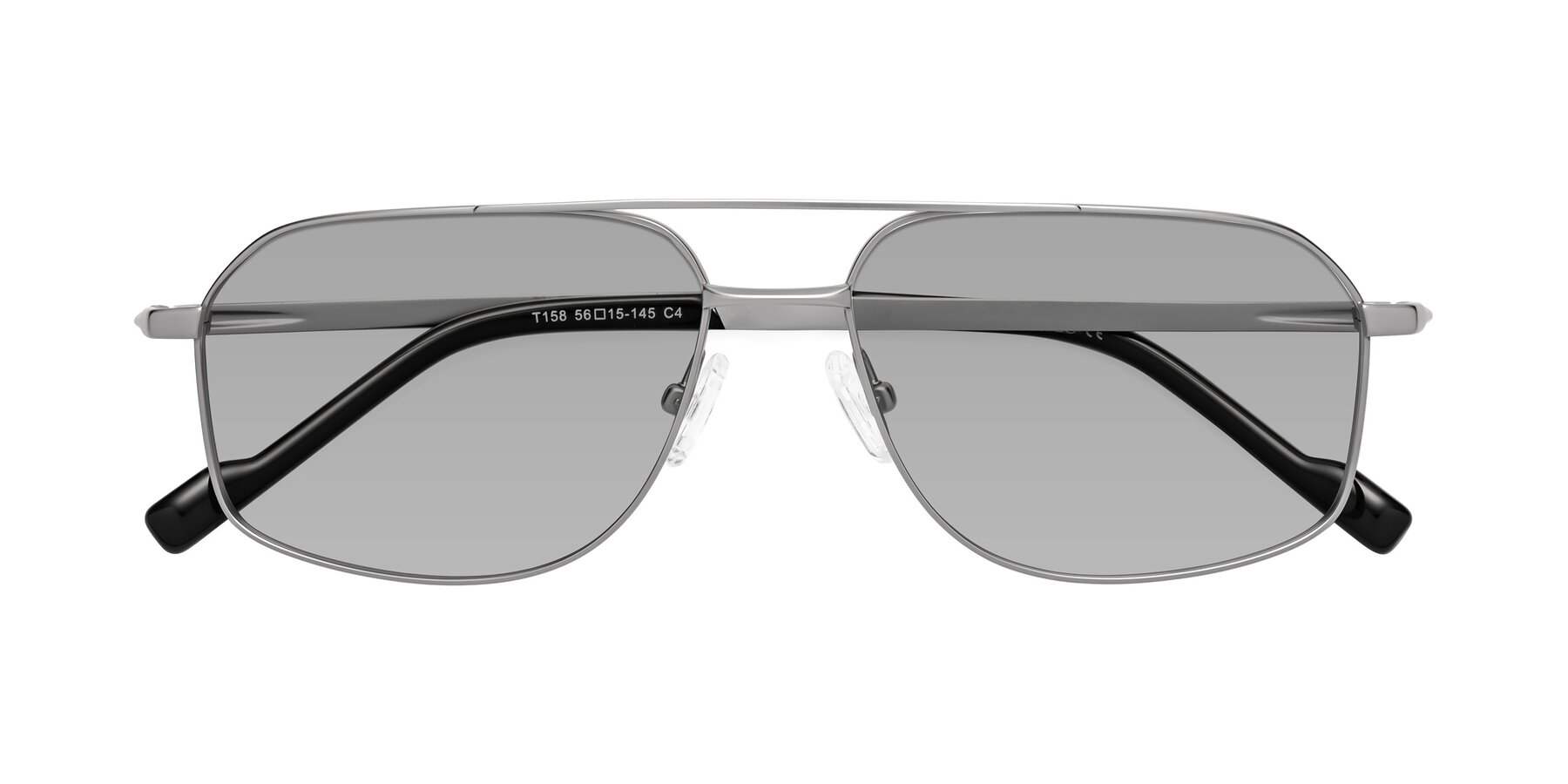 Folded Front of Perine in Silver with Light Gray Tinted Lenses