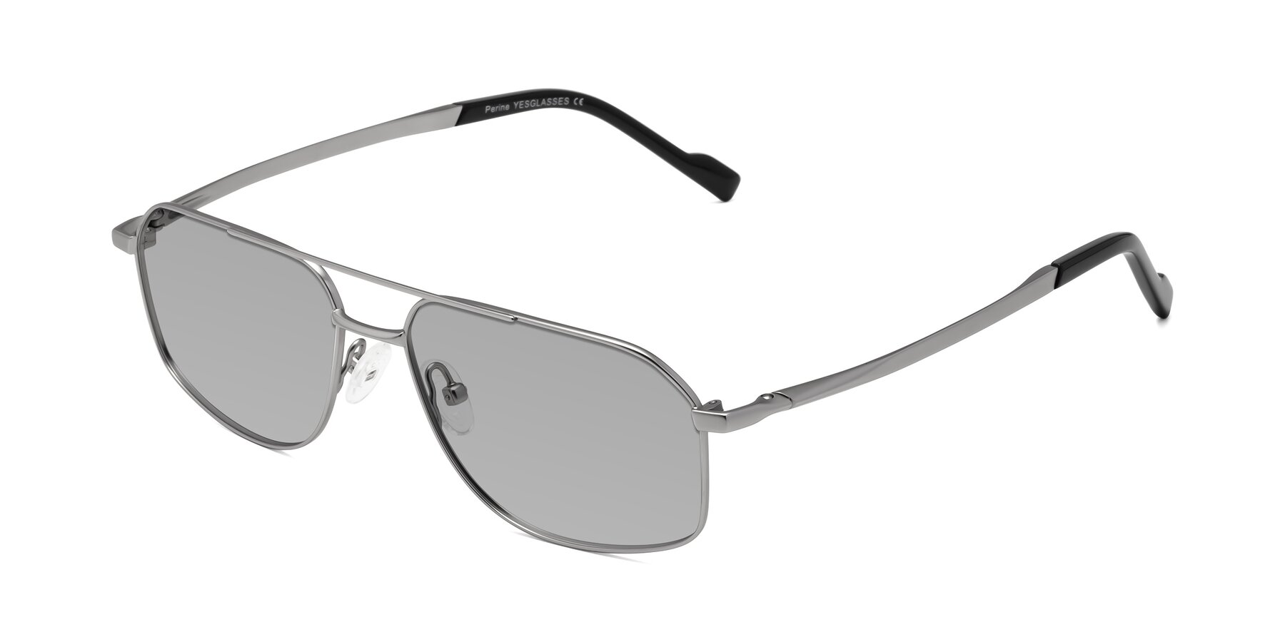 Angle of Perine in Silver with Light Gray Tinted Lenses