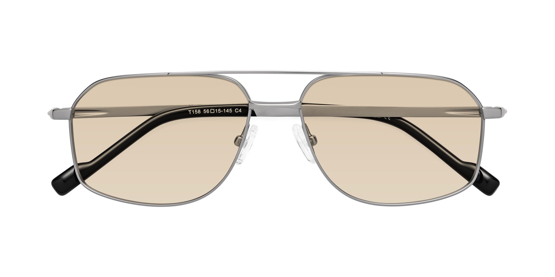 Folded Front of Perine in Silver with Light Brown Tinted Lenses