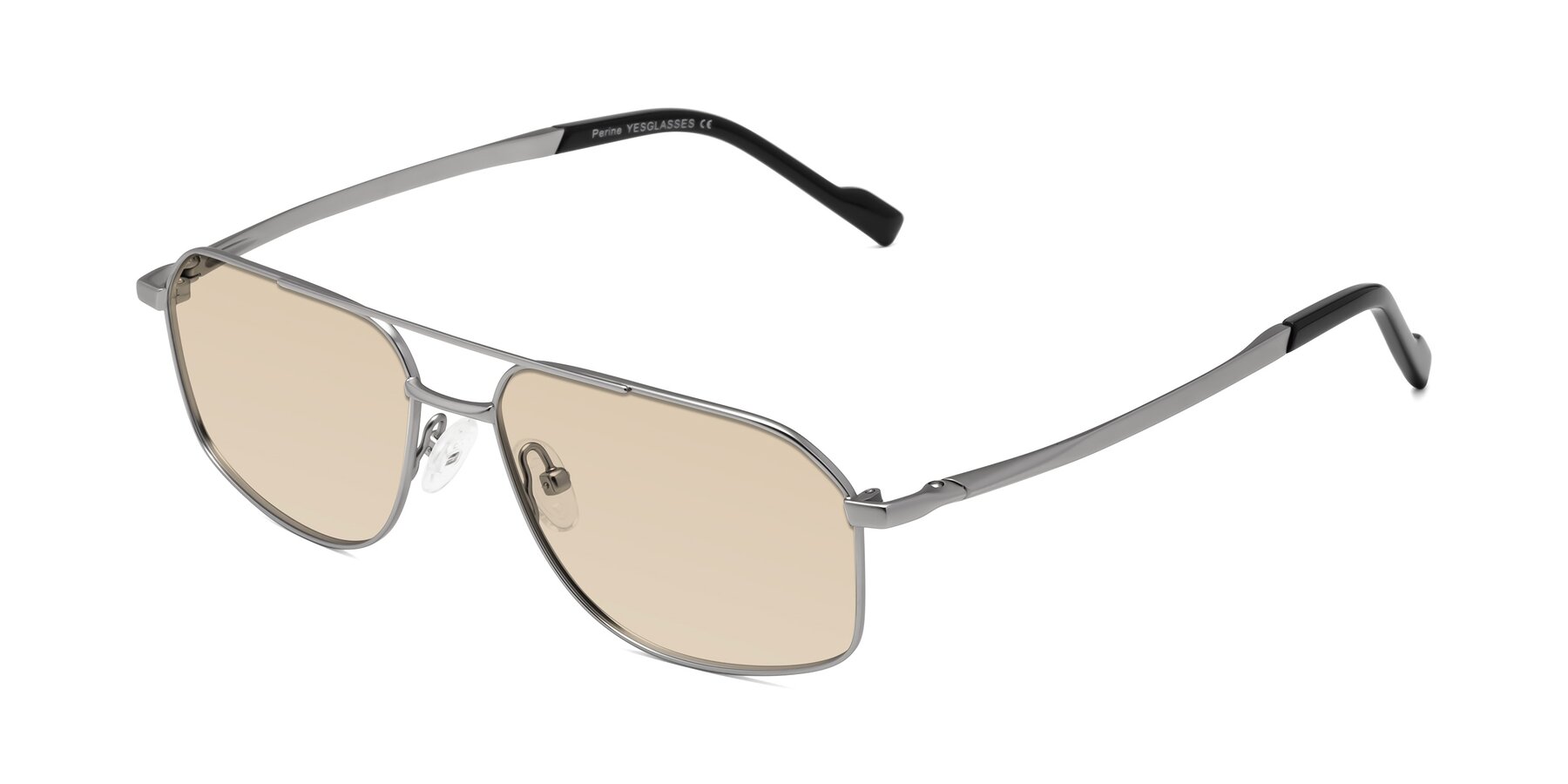Angle of Perine in Silver with Light Brown Tinted Lenses