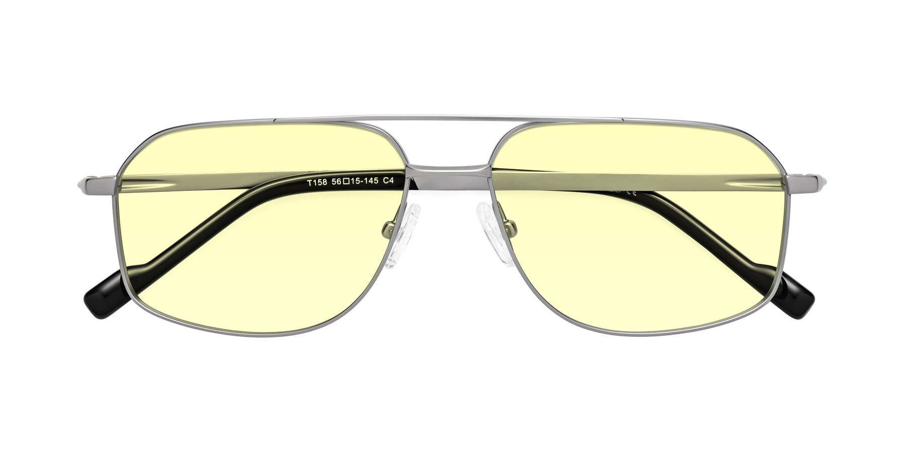 Folded Front of Perine in Silver with Light Yellow Tinted Lenses