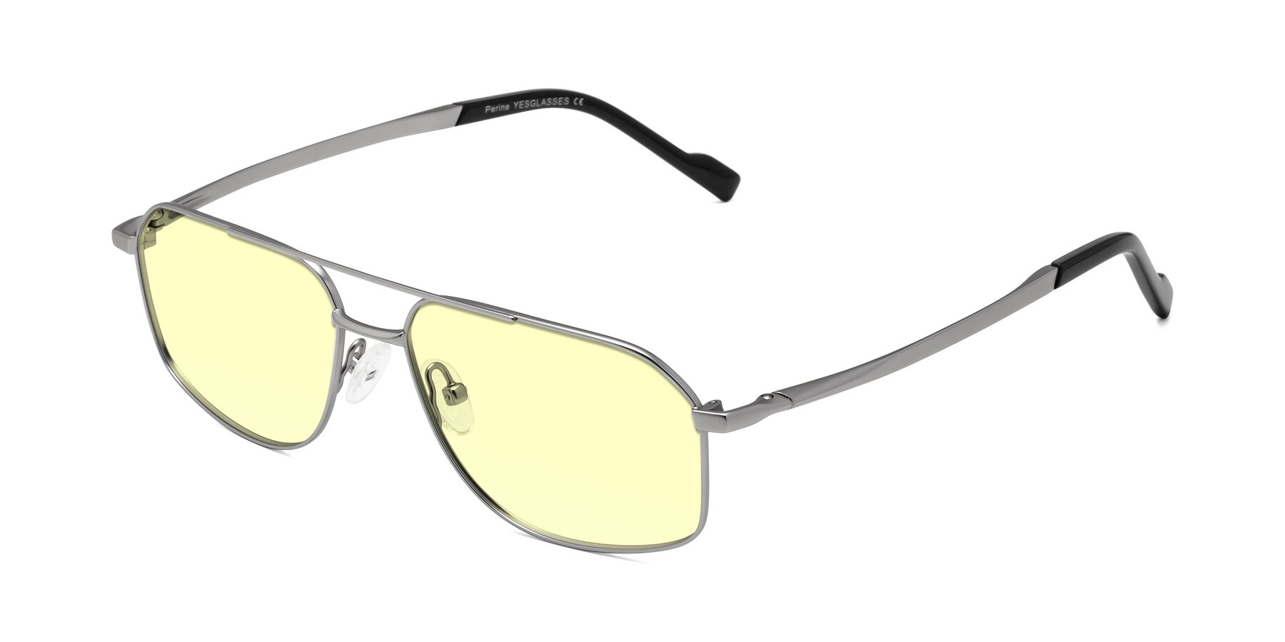 Angle of Perine in Silver with Light Yellow Tinted Lenses