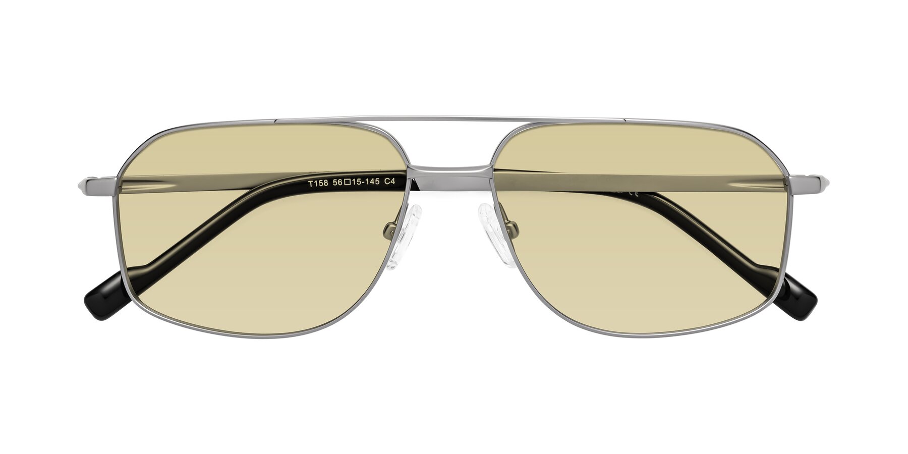 Folded Front of Perine in Silver with Light Champagne Tinted Lenses
