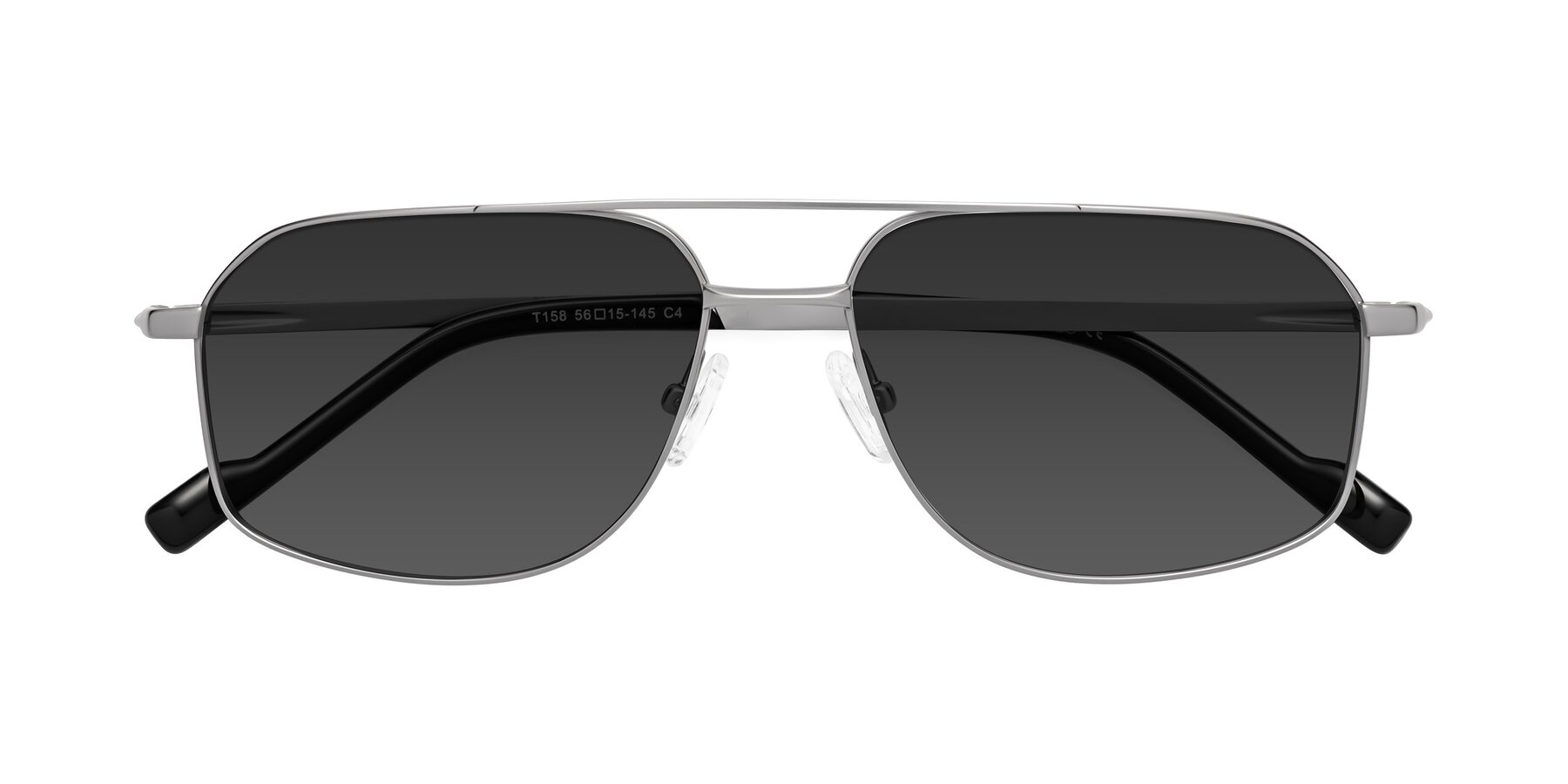 Folded Front of Perine in Silver with Gray Tinted Lenses
