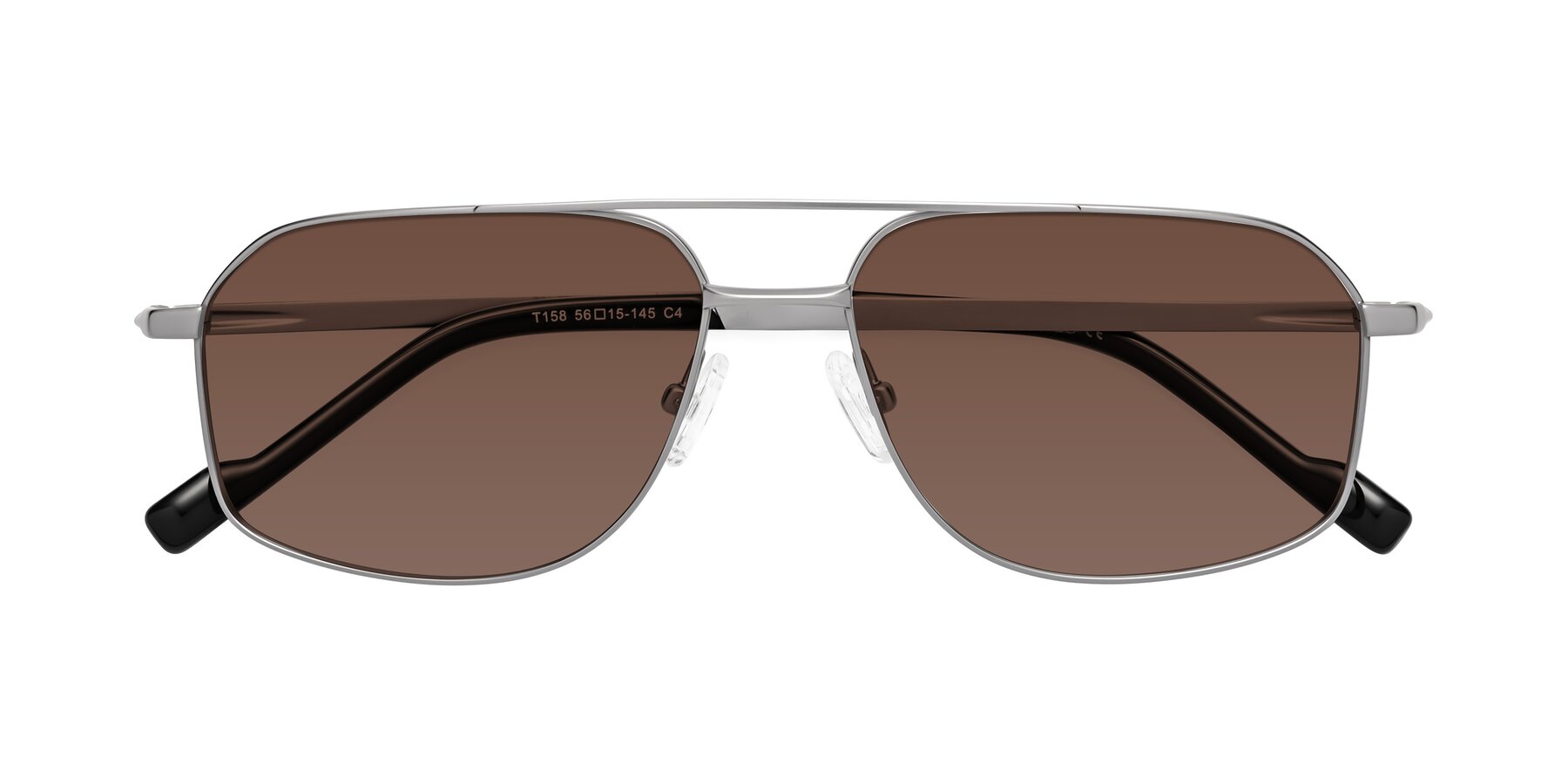 Folded Front of Perine in Silver with Brown Tinted Lenses