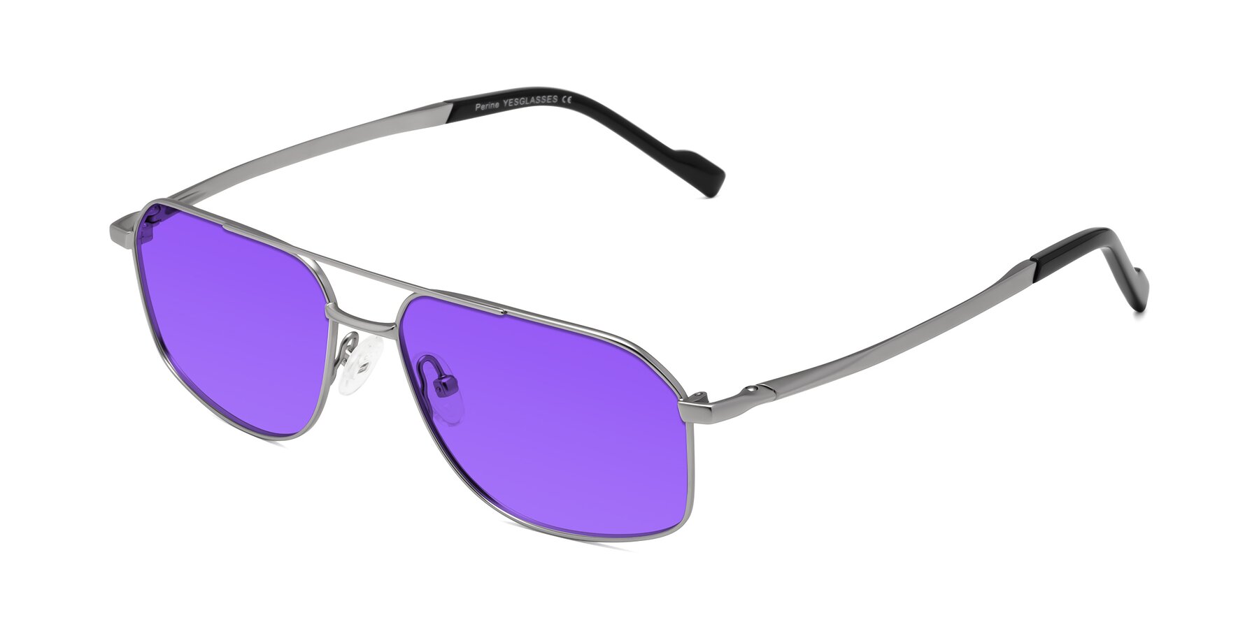 Angle of Perine in Silver with Purple Tinted Lenses