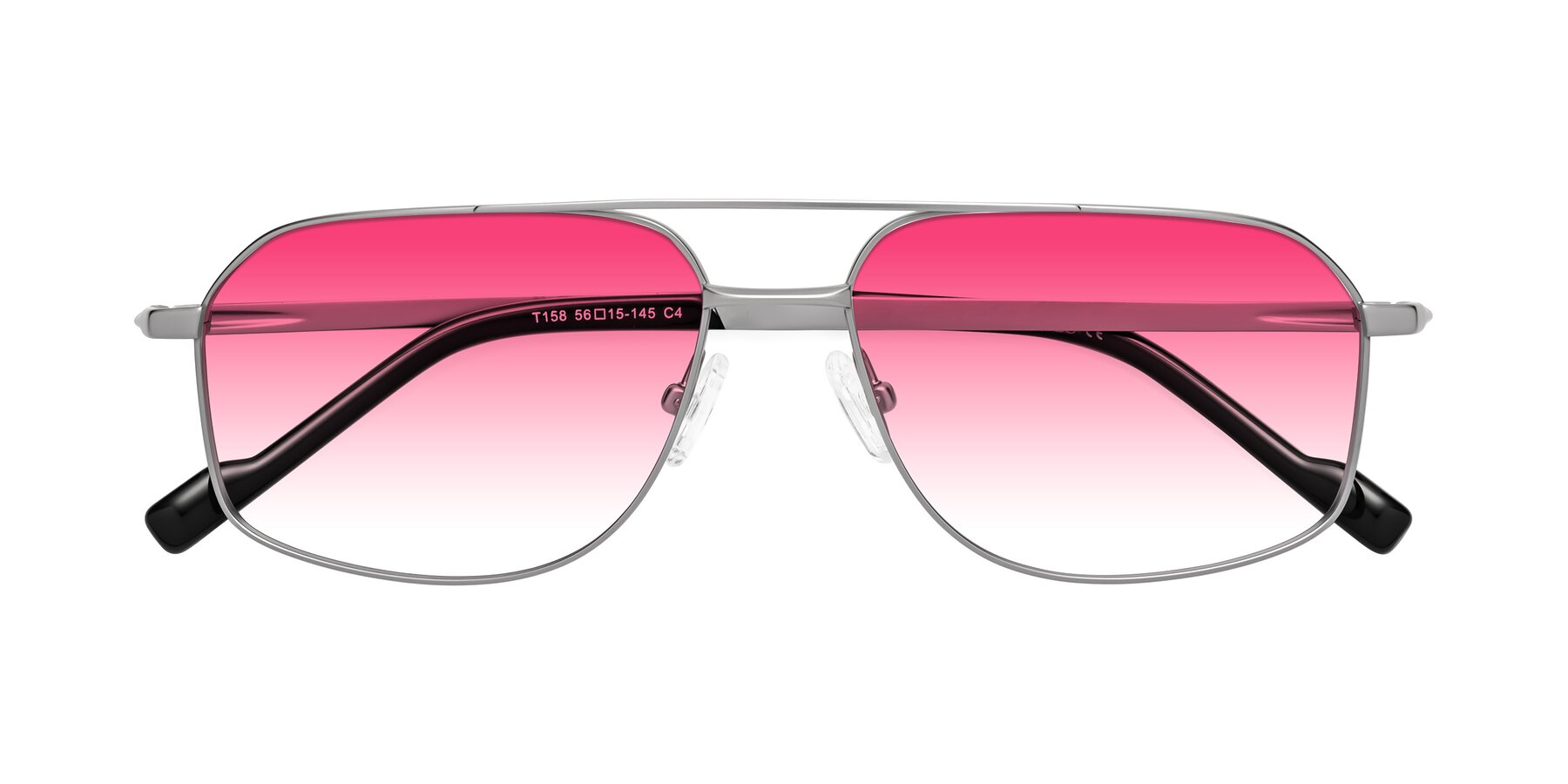 Folded Front of Perine in Silver with Pink Gradient Lenses