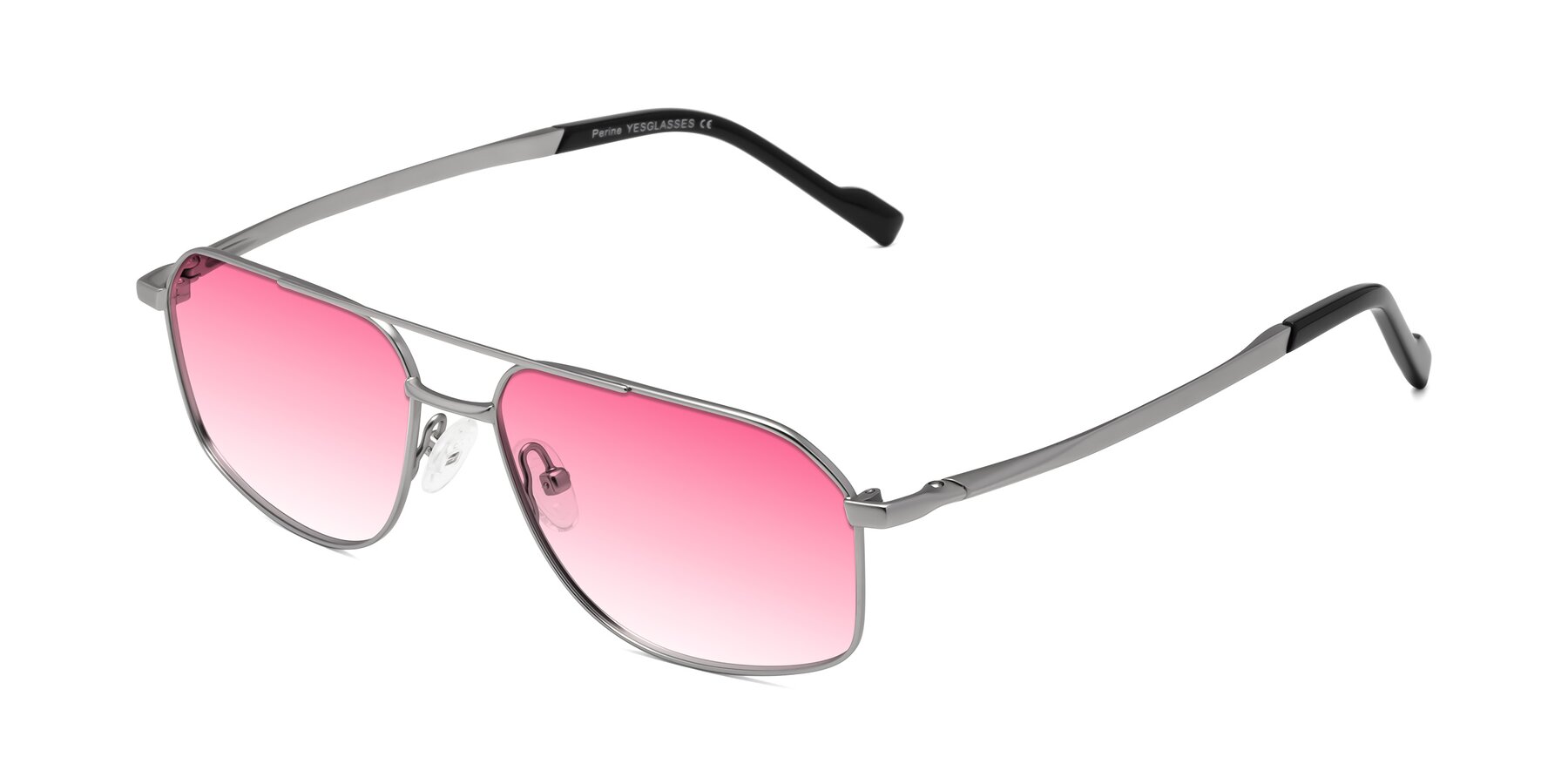 Angle of Perine in Silver with Pink Gradient Lenses