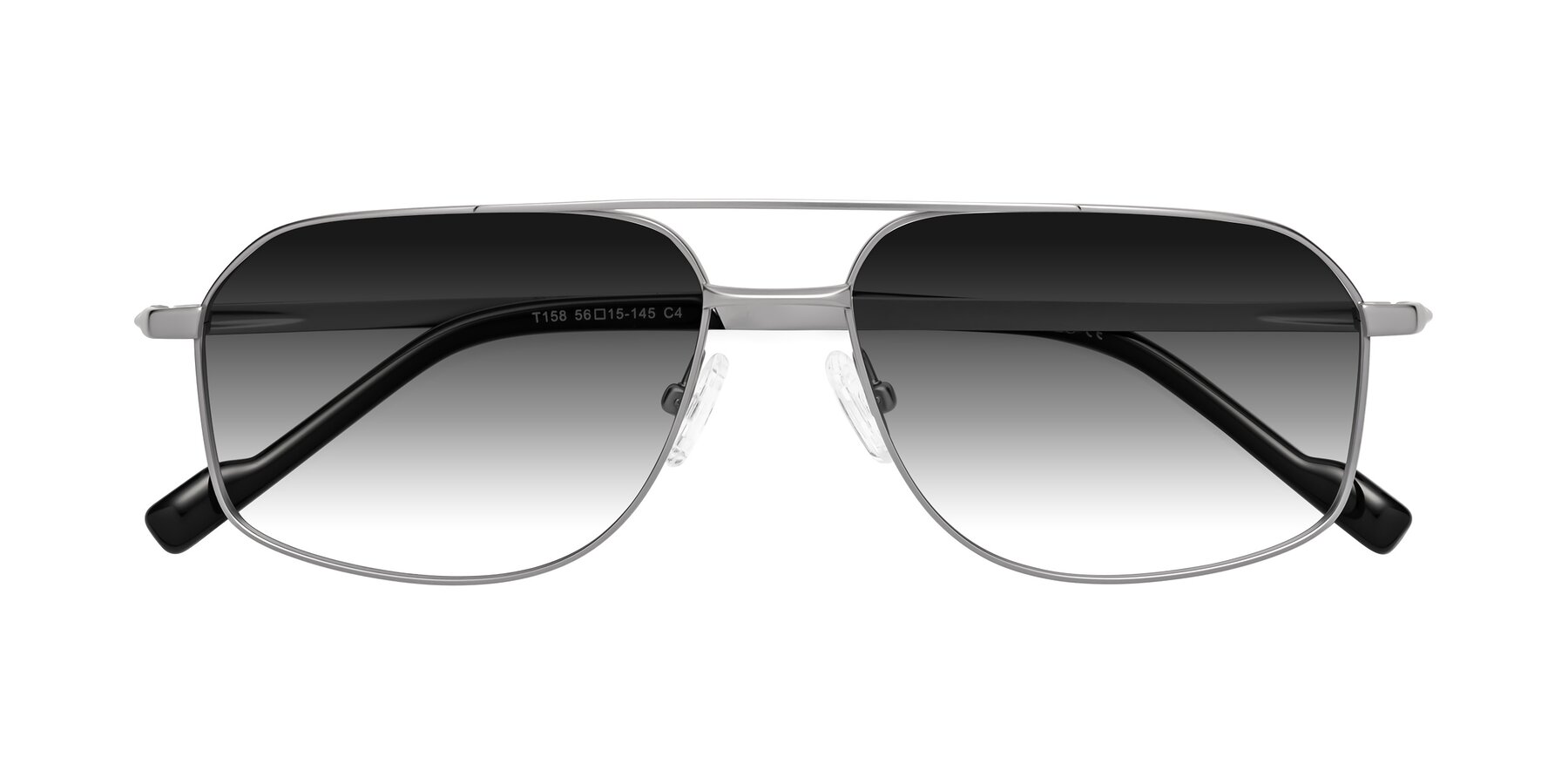 Folded Front of Perine in Silver with Gray Gradient Lenses