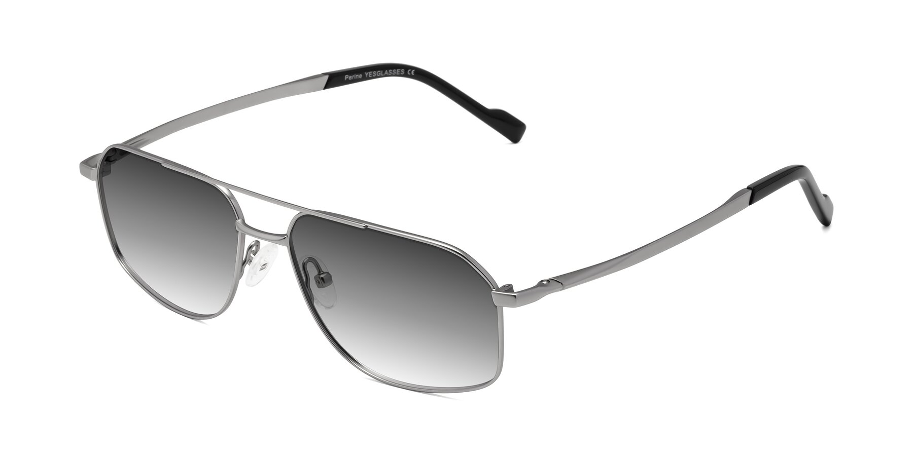 Angle of Perine in Silver with Gray Gradient Lenses