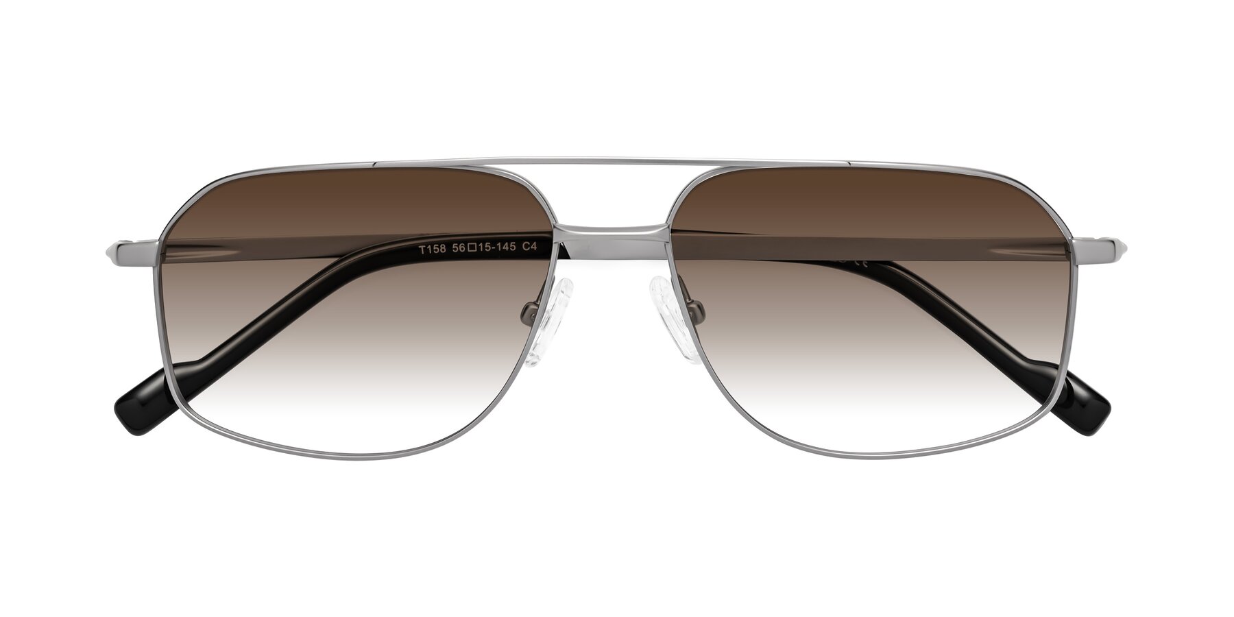 Folded Front of Perine in Silver with Brown Gradient Lenses