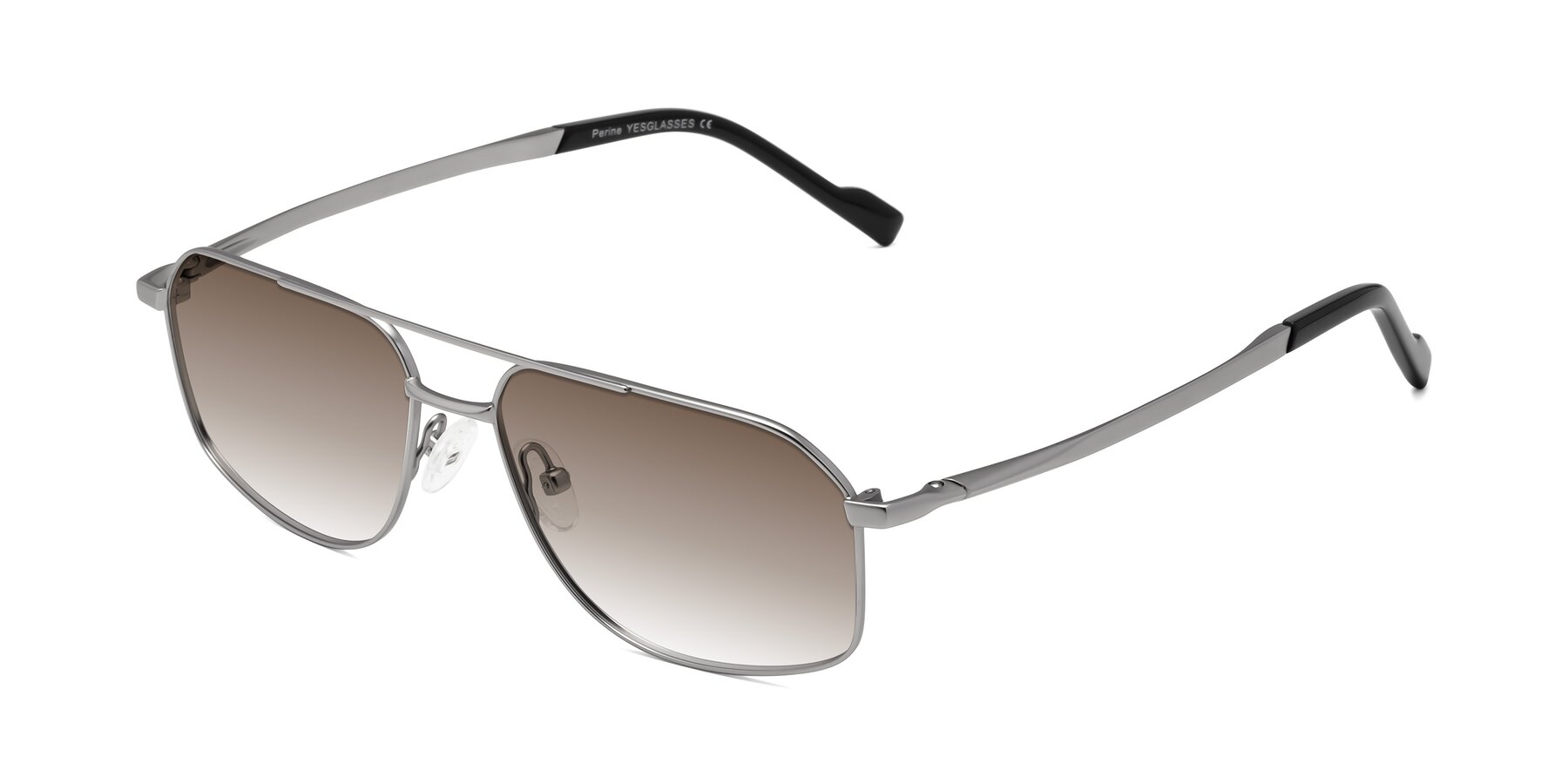 Angle of Perine in Silver with Brown Gradient Lenses