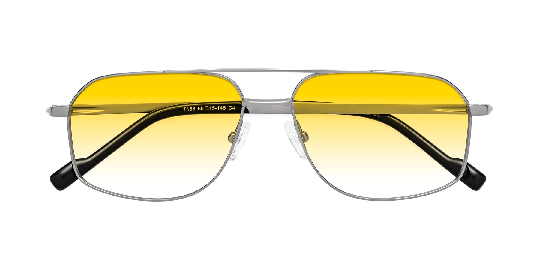 Folded Front of Perine in Silver with Yellow Gradient Lenses